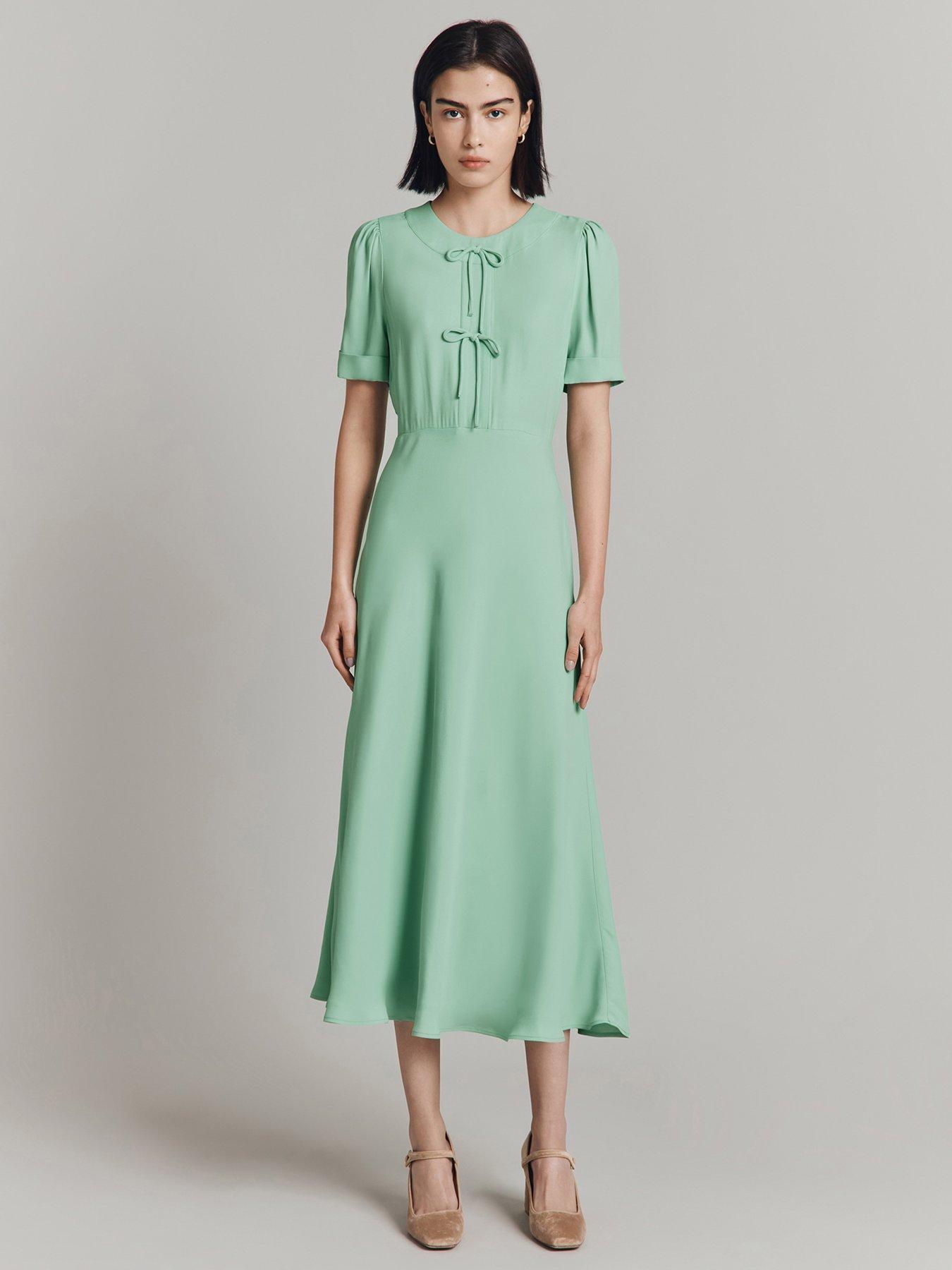 ghost-louisa-short-sleeve-midaxi-dress-green