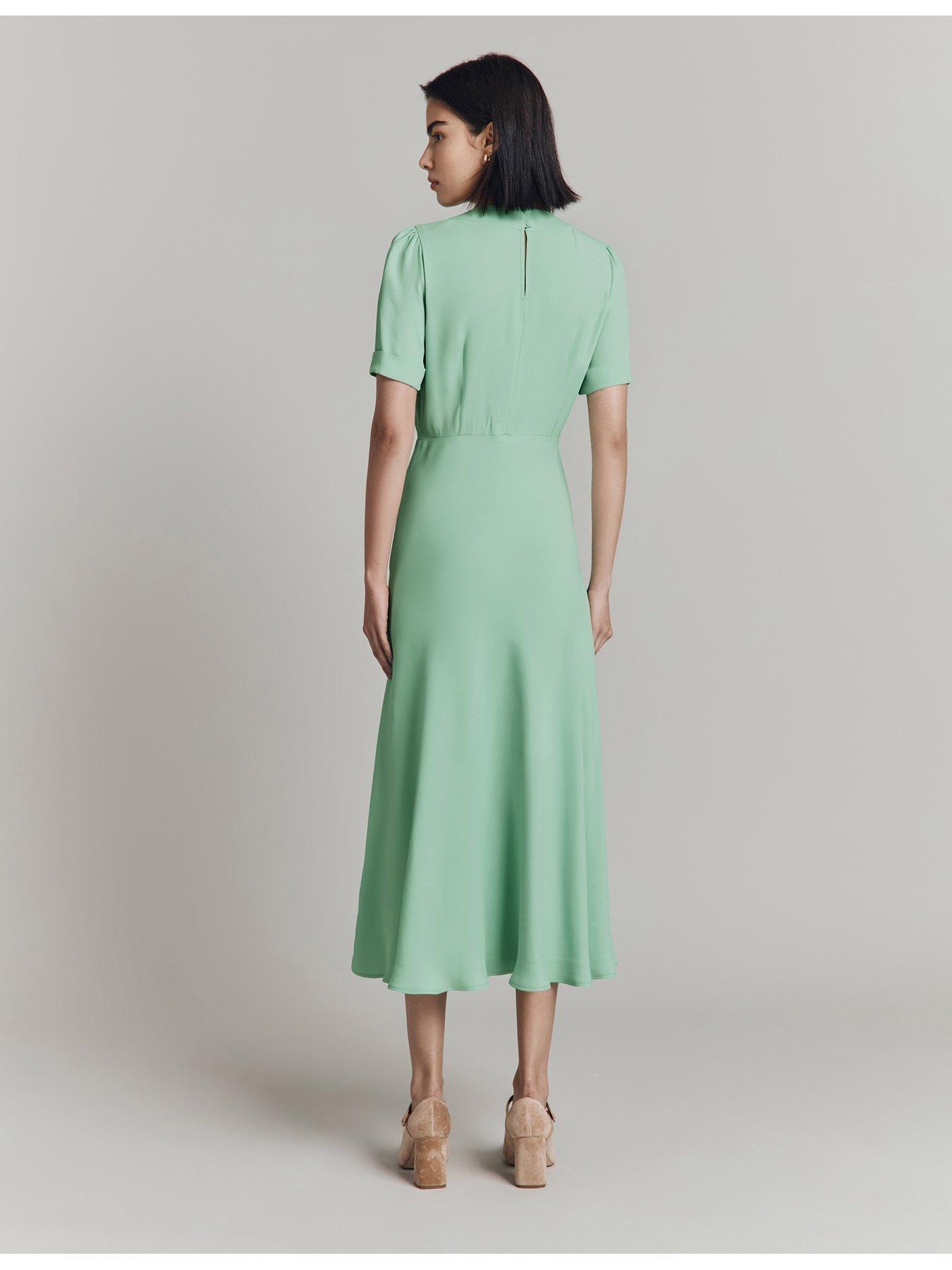 ghost-louisa-short-sleeve-midaxi-dress-greenstillFront