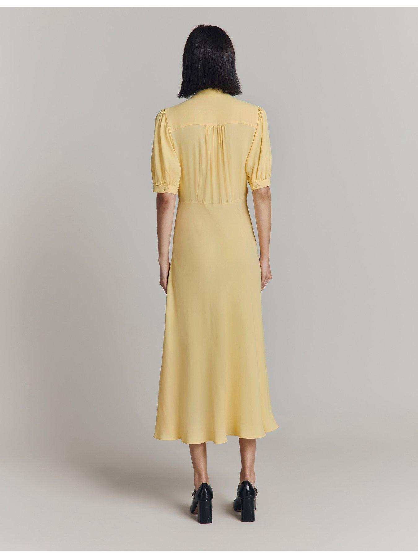 ghost-adele-short-sleeve-midaxi-dress-yellowstillFront