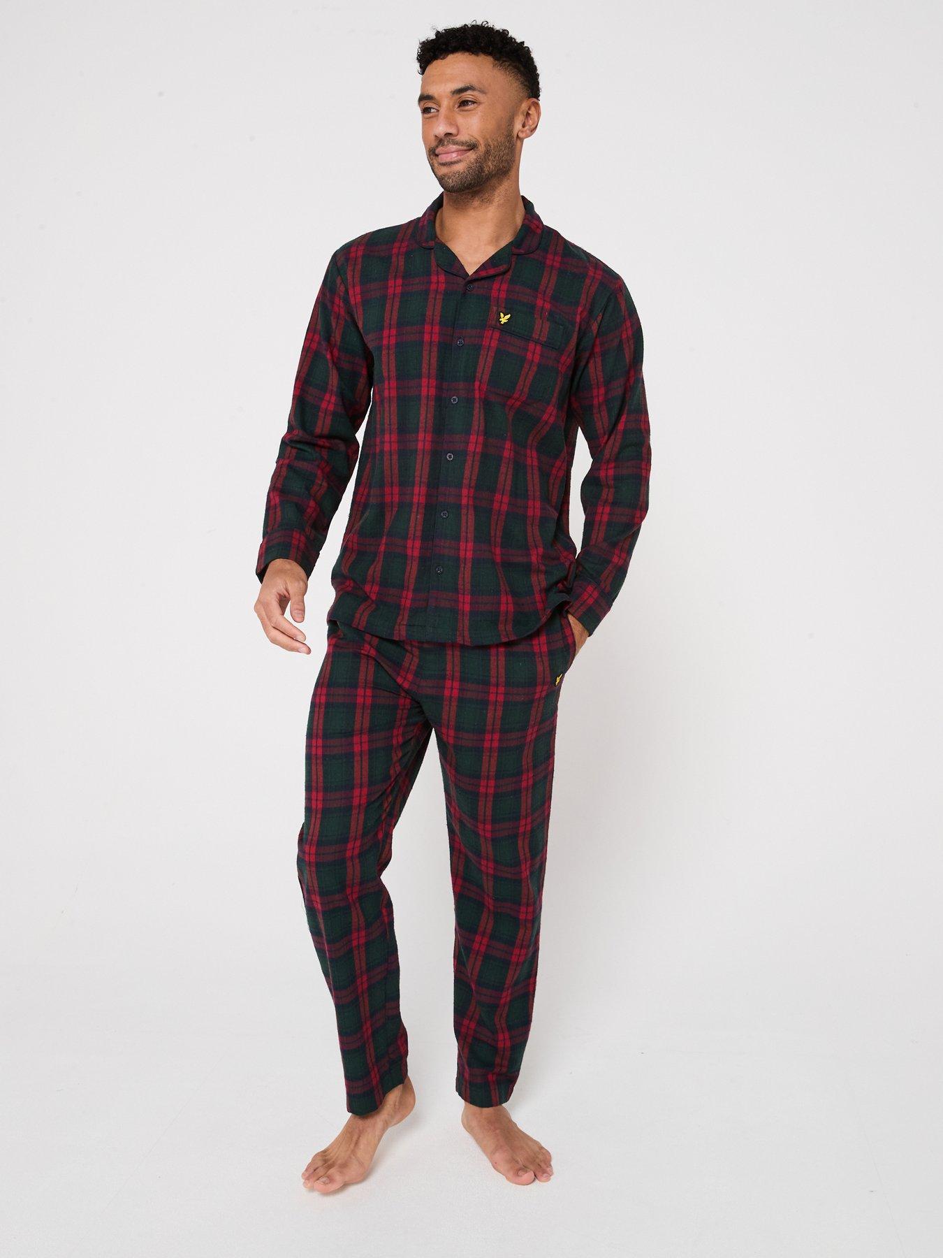 lyle-scott-julian-checked-flannel-pyjama-set-red