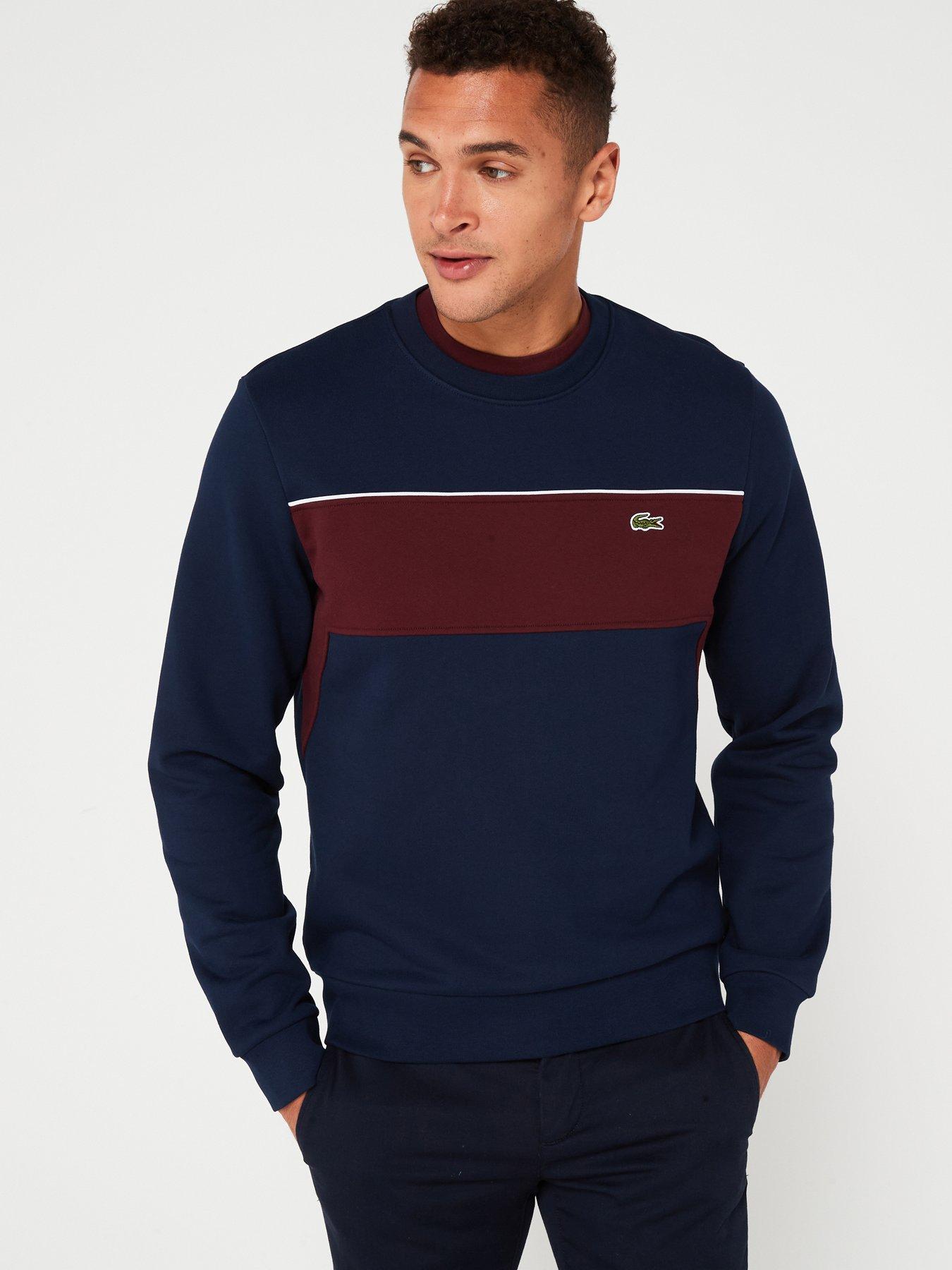 lacoste-lacoste-unbrushed-fleece-colorblock-crew-sweat-top-navy