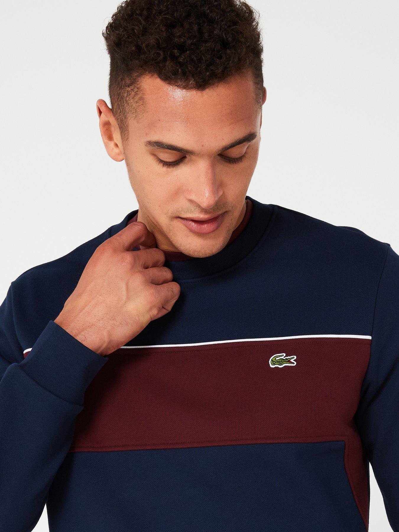 lacoste-lacoste-unbrushed-fleece-colorblock-crew-sweat-top-navyoutfit