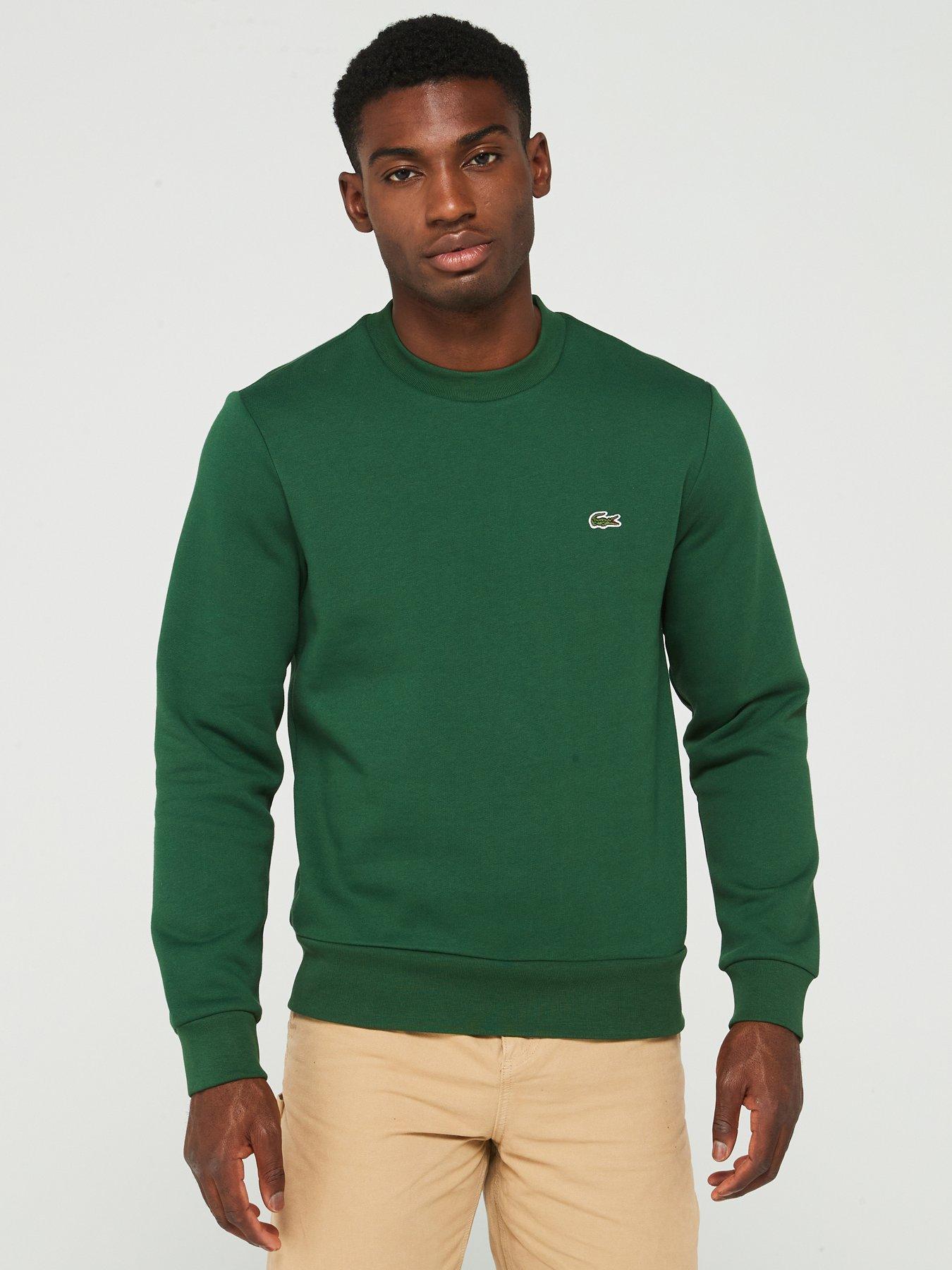 lacoste-lacoste-brushed-cotton-fleece-crew-sweat-top-green