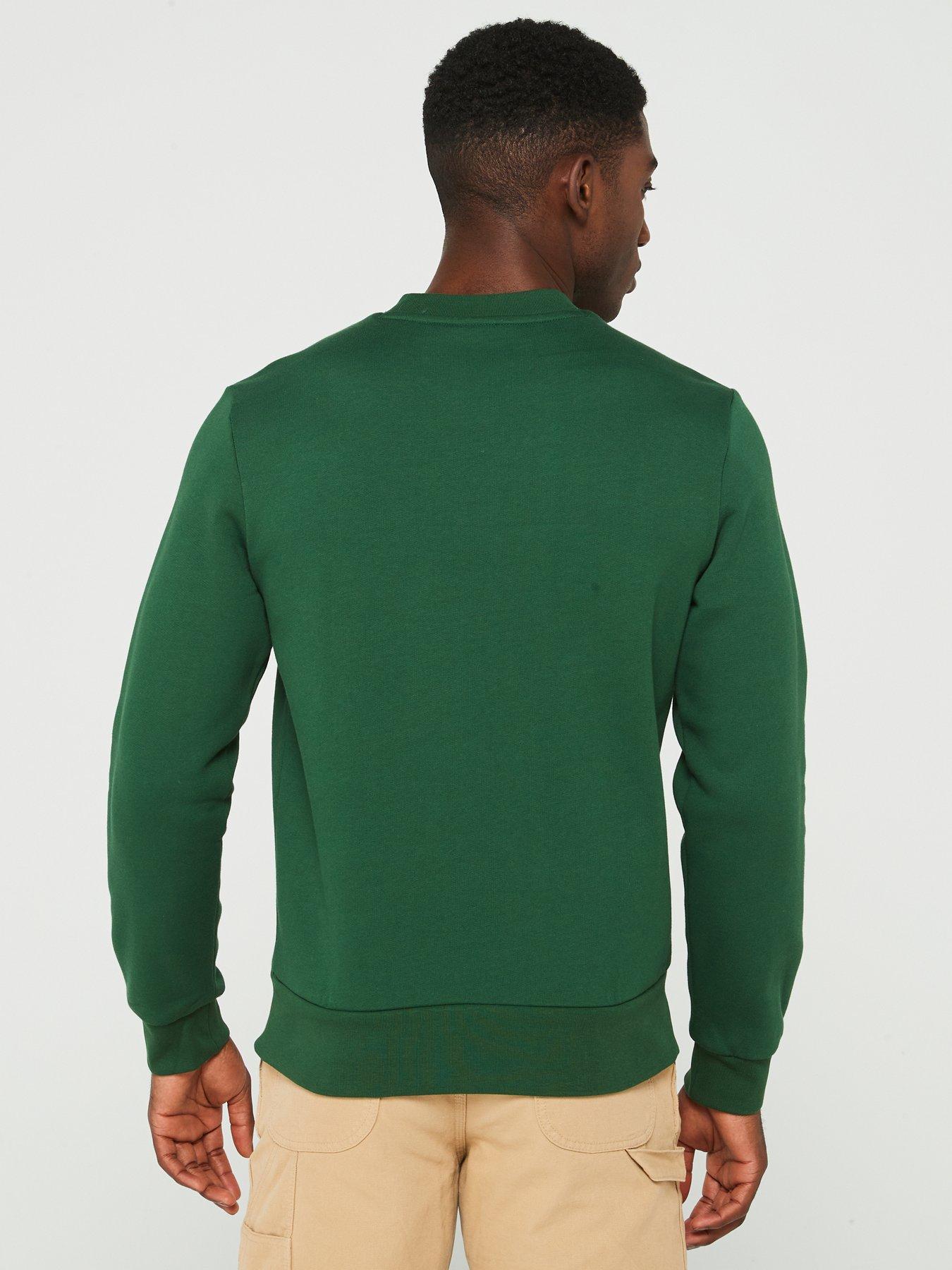 lacoste-lacoste-brushed-cotton-fleece-crew-sweat-top-greenstillFront