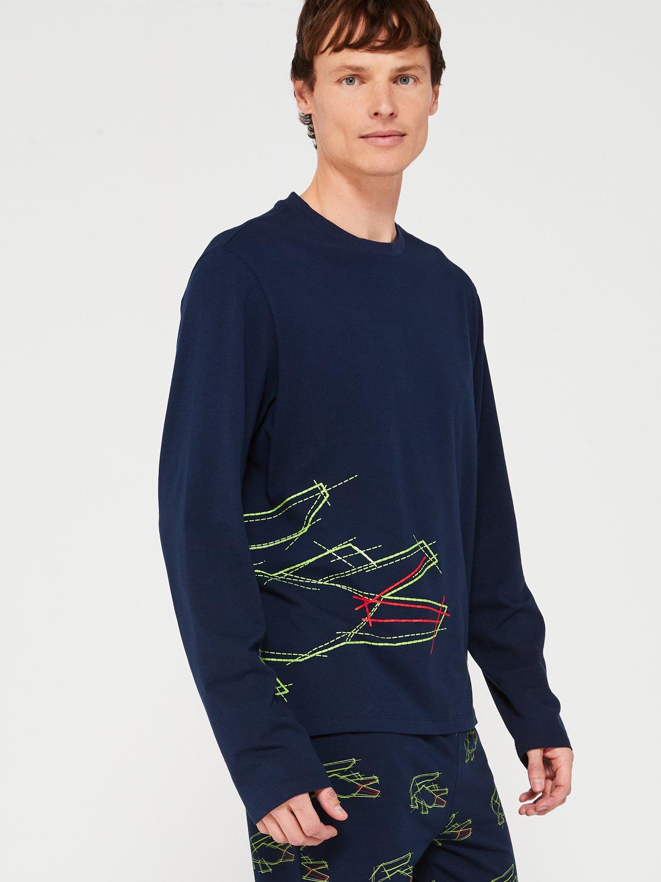 lacoste-lacoste-cotton-blend-jersey-all-over-croc-pyjama-set-navyoutfit