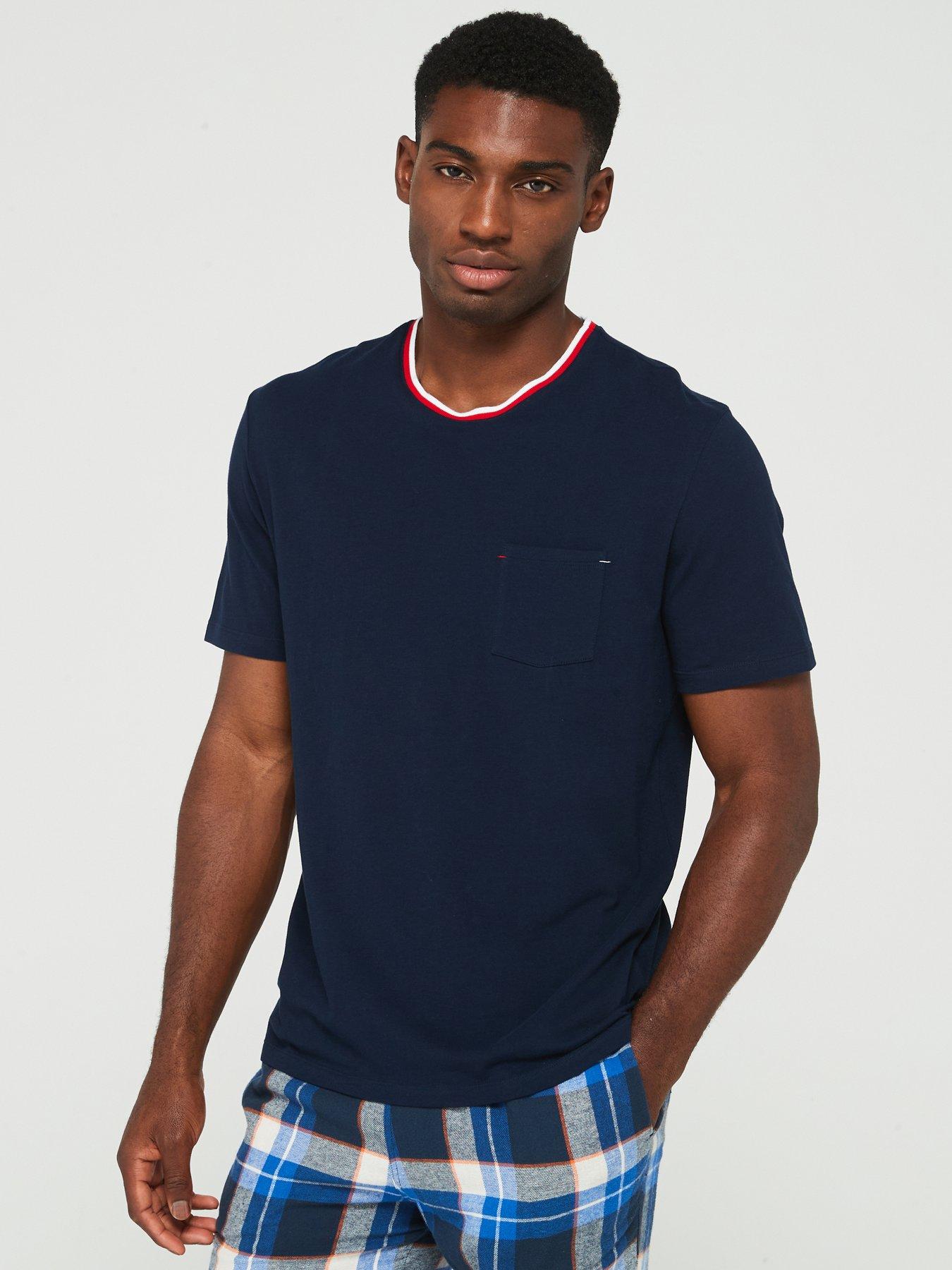 lacoste-lacoste-contrast-neck-jersey-pyjama-top-navy