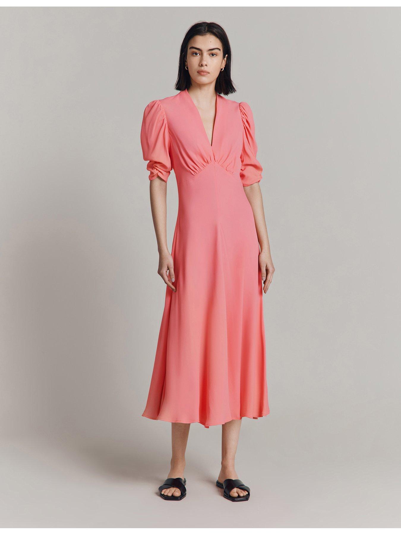 ghost-madi-short-sleeve-midaxi-dress-pink