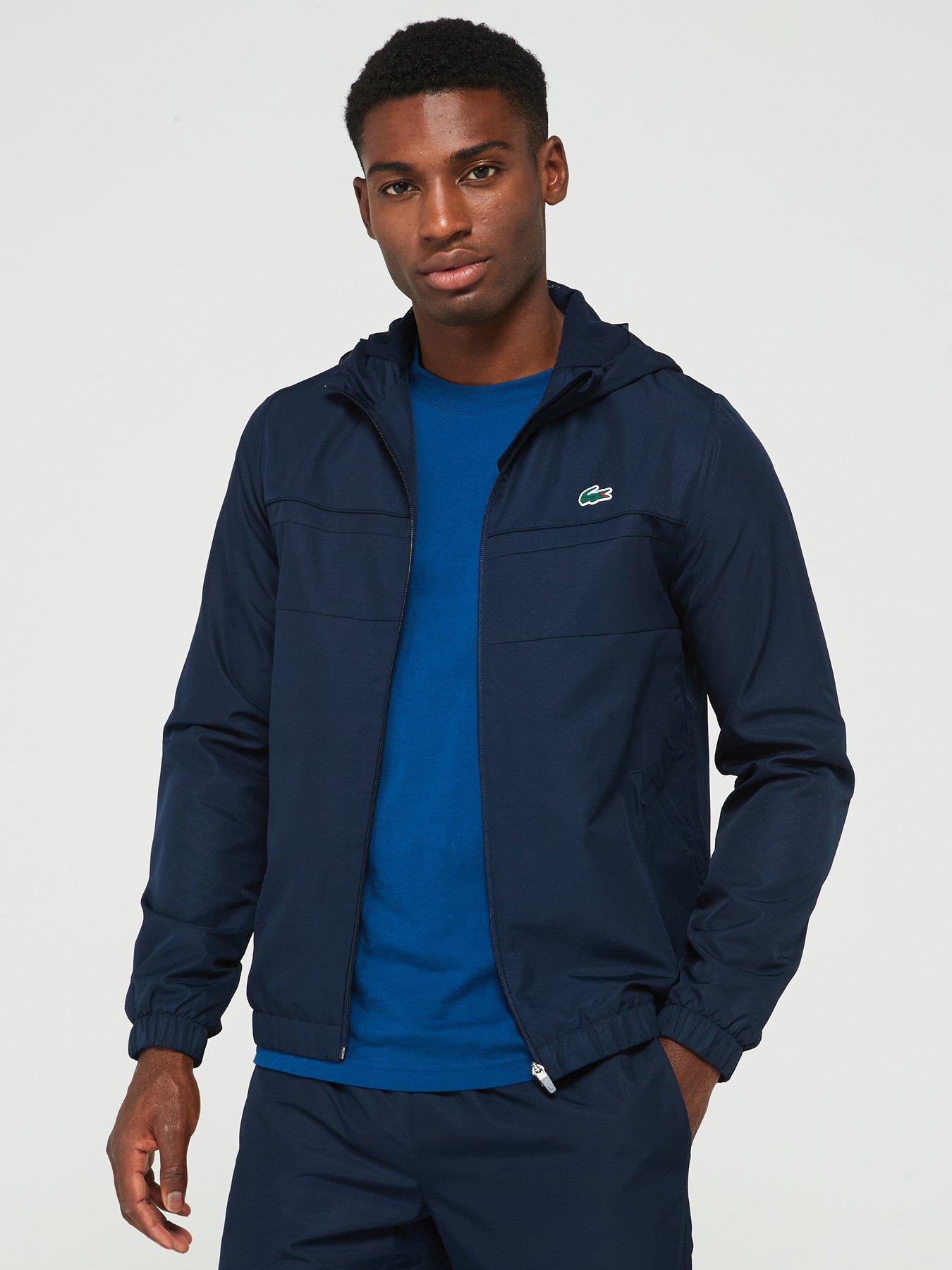 Lacoste Lacoste Water Resistant Zipped Hooded Sports Jacket - Navy