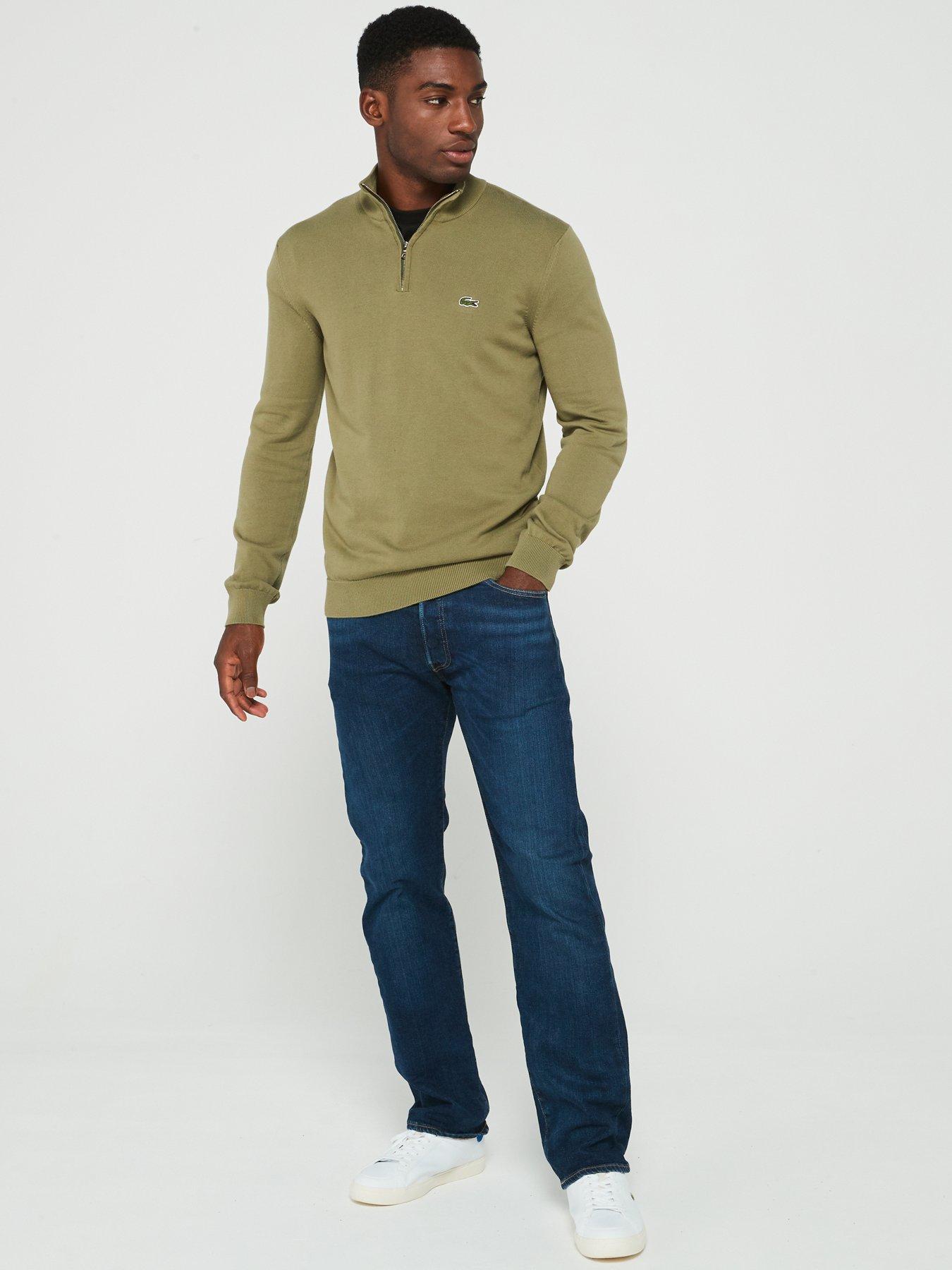 lacoste-lacoste-high-neck-12-zip-knitted-jumper-khakiback