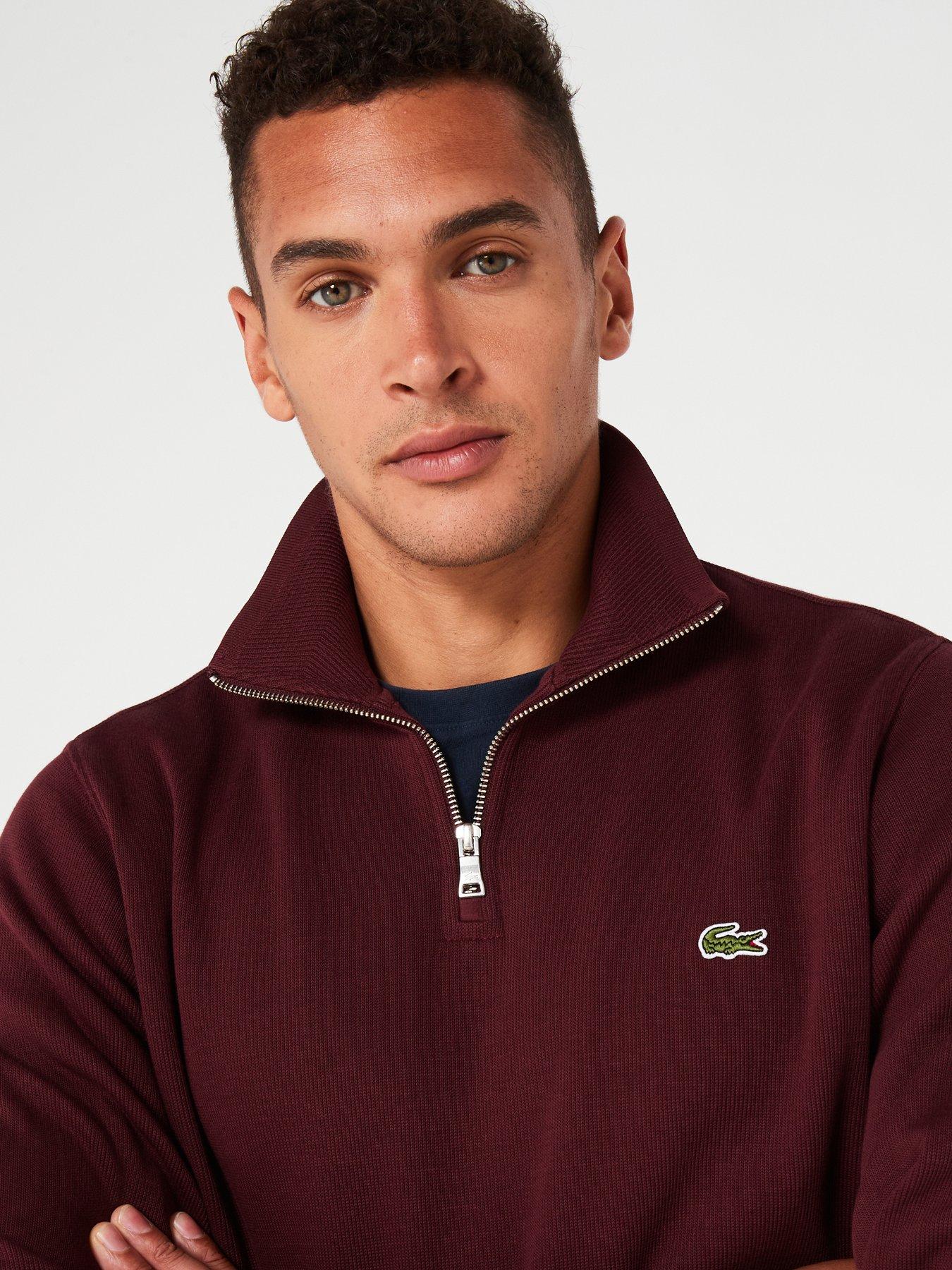 lacoste-lacoste-high-neck-12-zip-sweat-top-dark-redoutfit