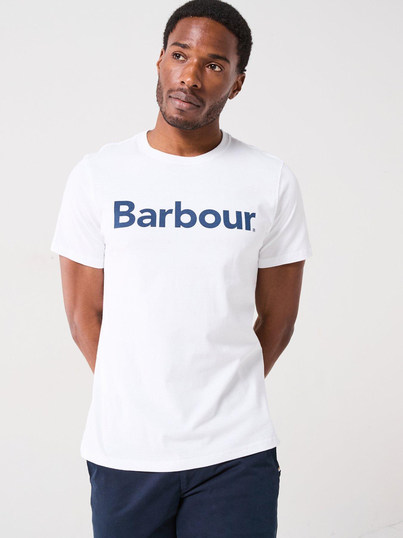 Image 1 of 6 of Barbour Logo Crew Neck&nbsp;T-Shirt - White