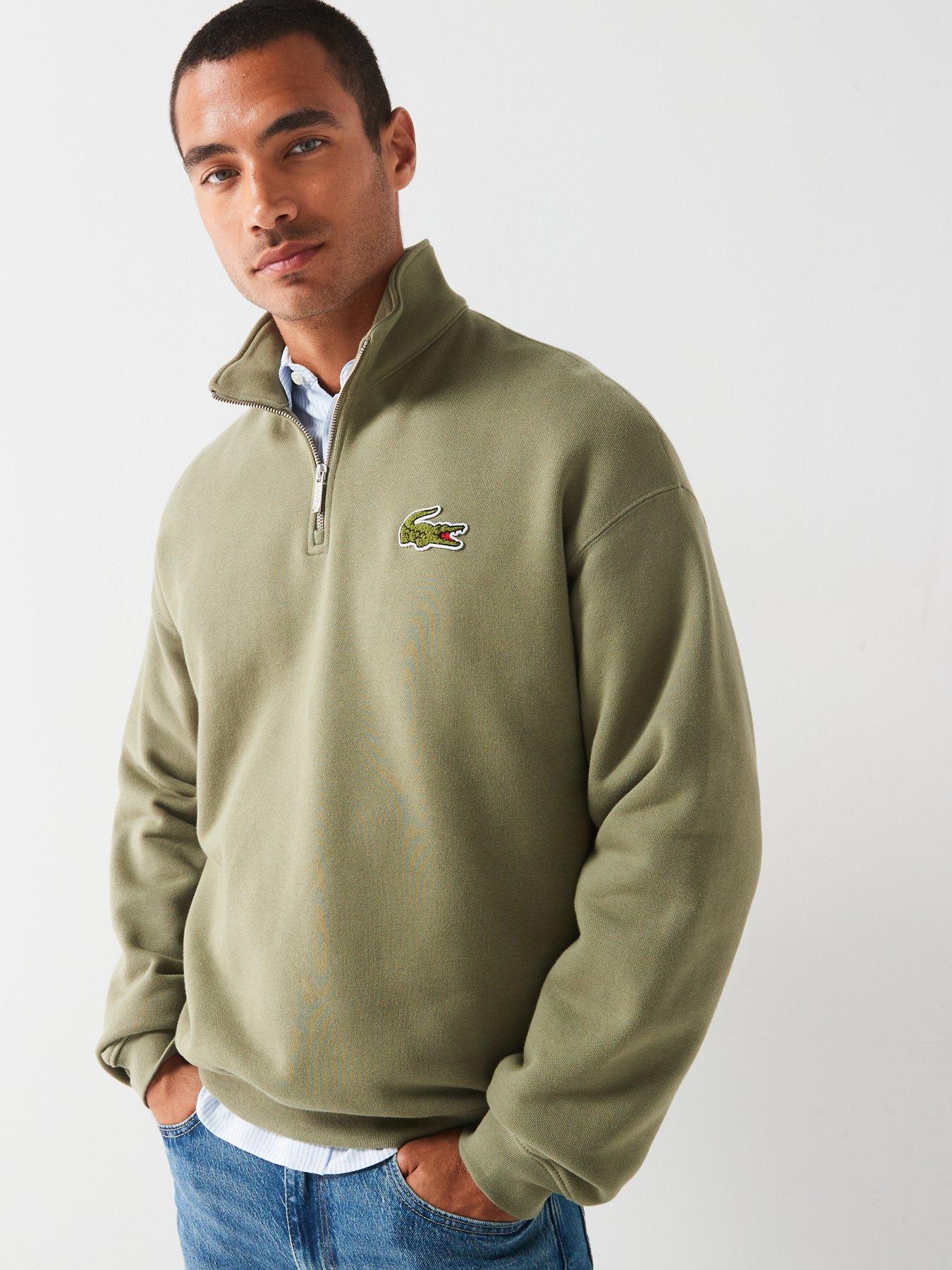 lacoste-lacoste-loose-fit-14-zip-sweat-top-khaki