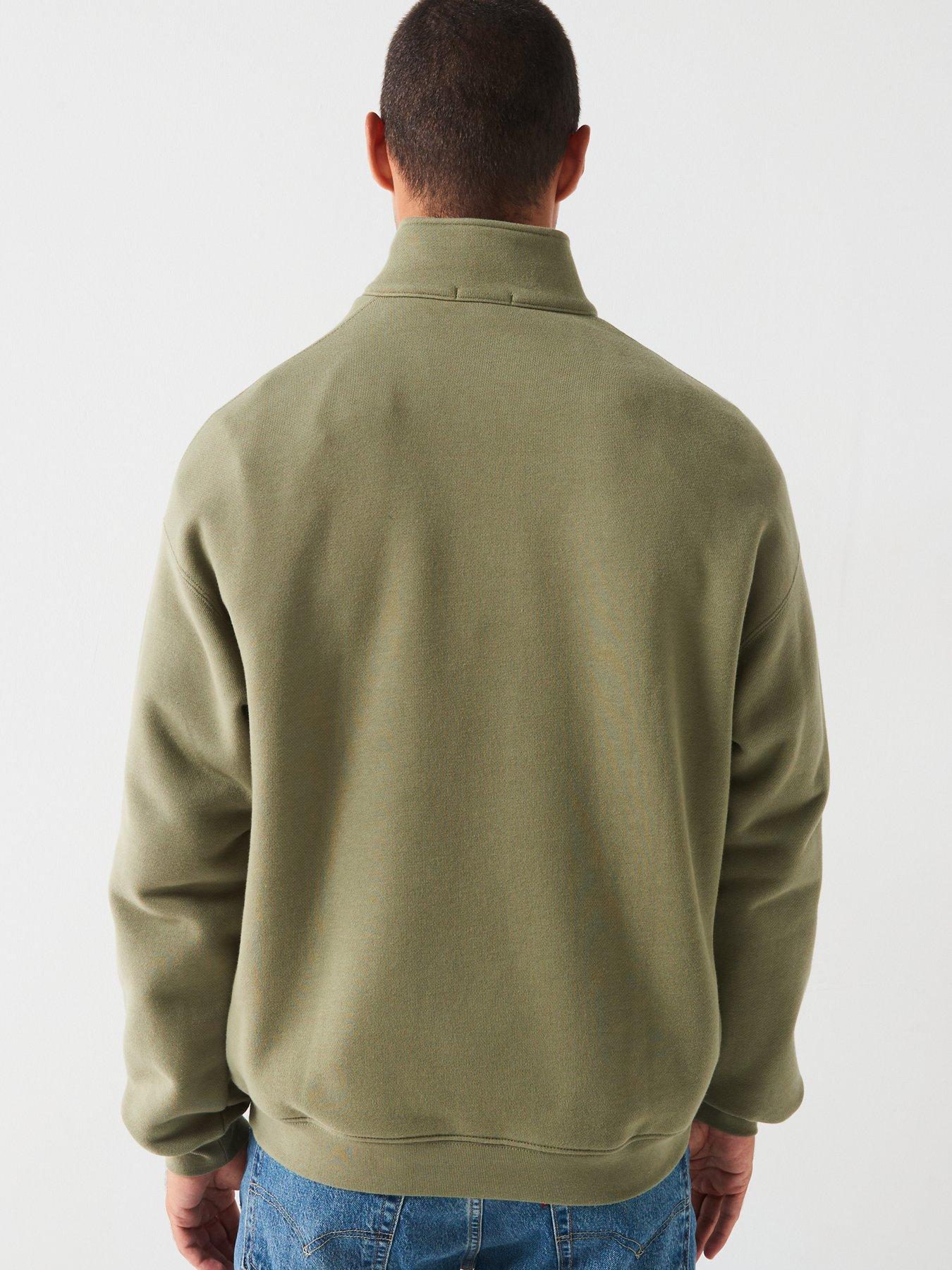 lacoste-lacoste-loose-fit-14-zip-sweat-top-khakistillFront