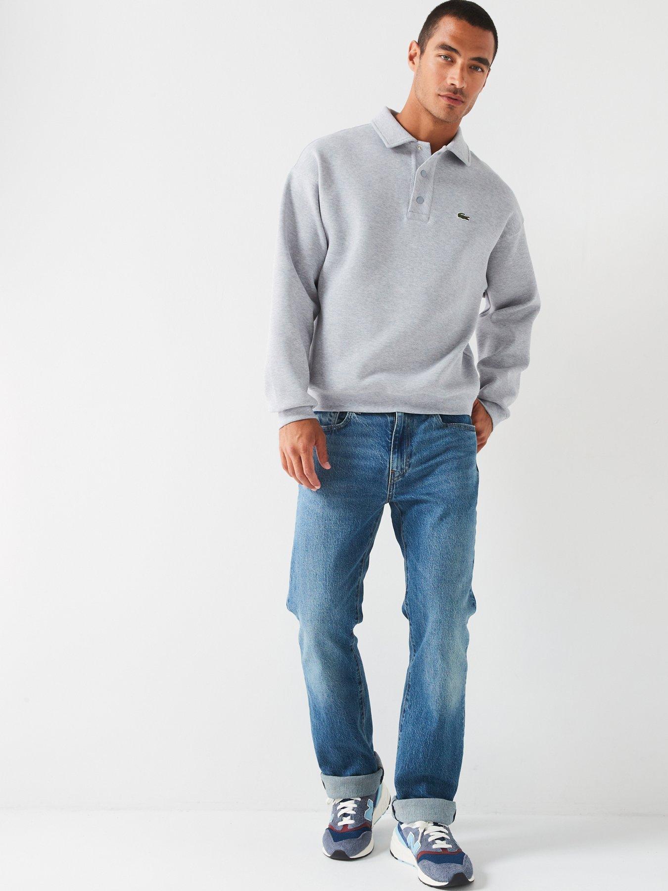 lacoste-lacoste-polo-collar-crew-sweat-top-greyback