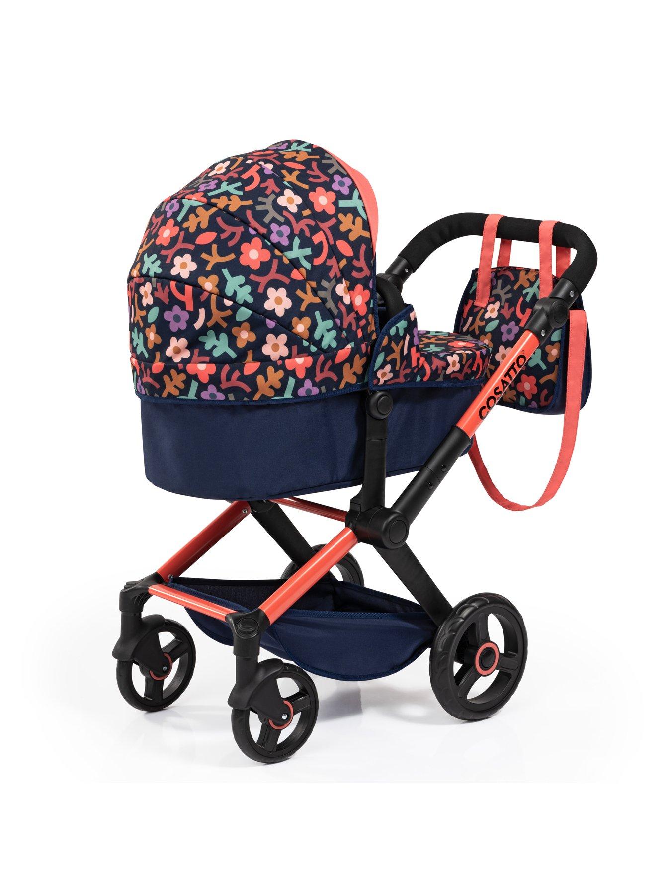 Image 2 of 8 of Cosatto Doodle Flower Print Doll Pram - Navy Print