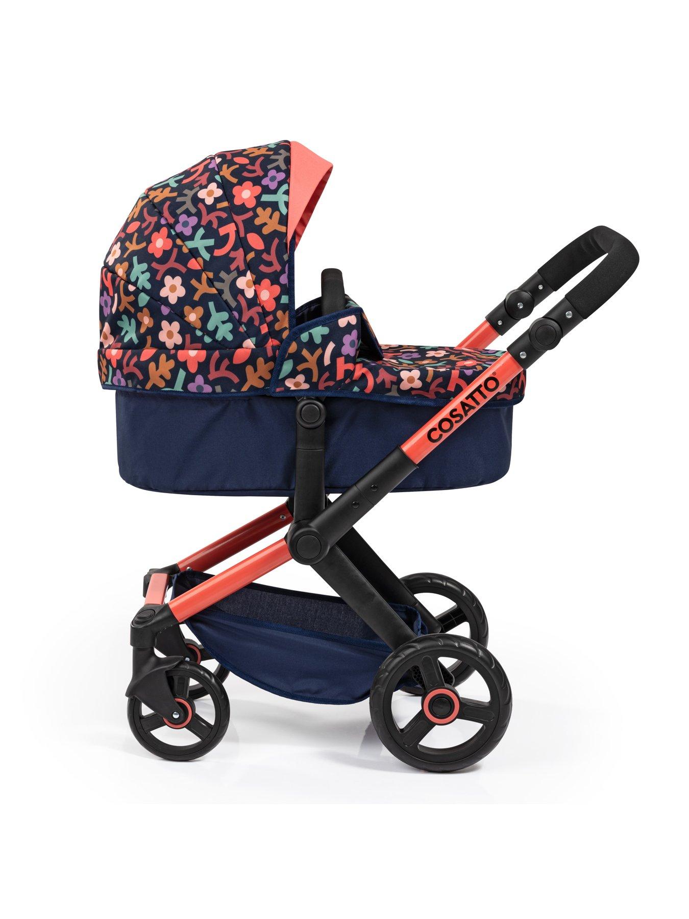 Image 3 of 8 of Cosatto Doodle Flower Print Doll Pram - Navy Print
