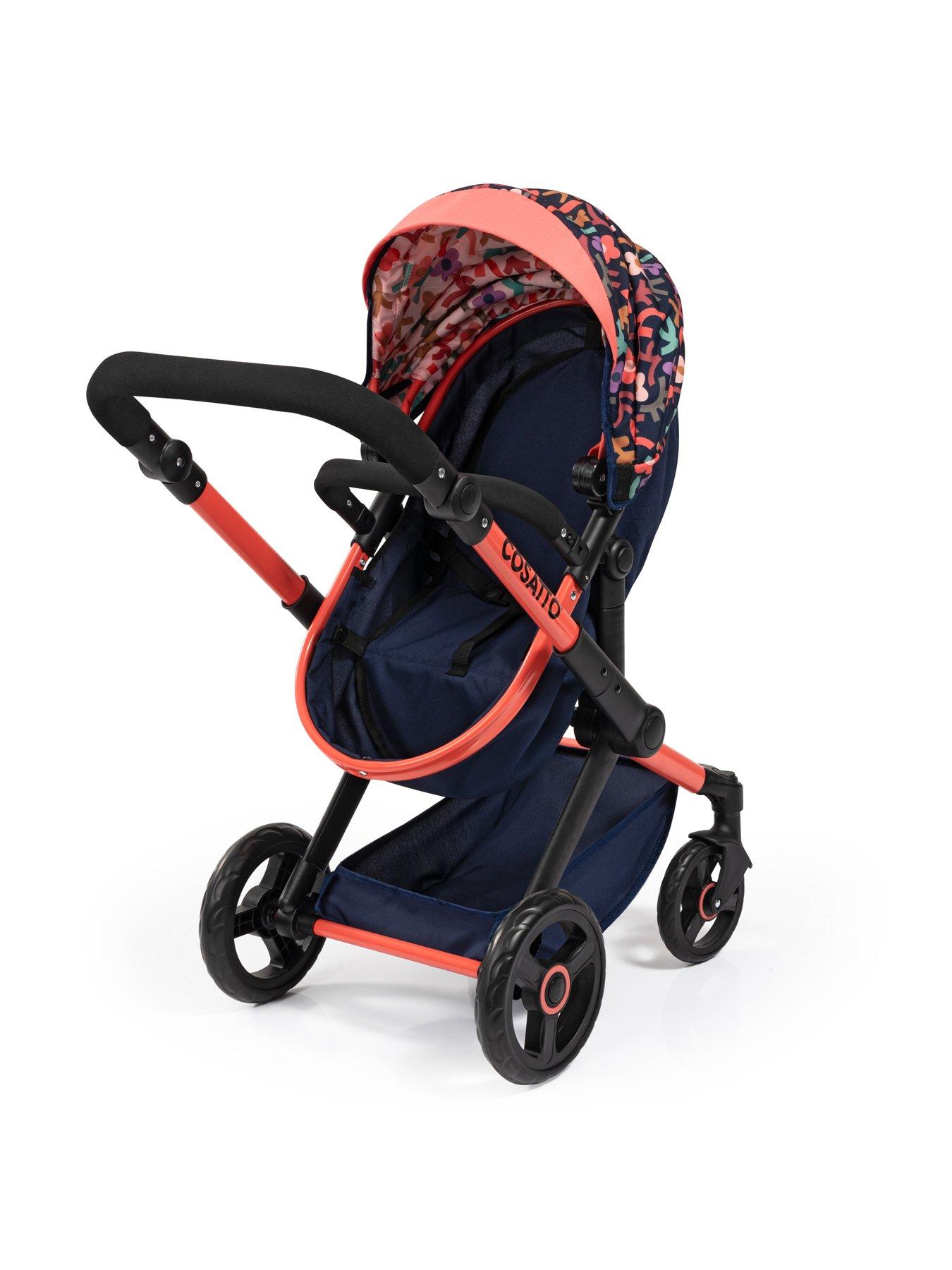 Image 5 of 8 of Cosatto Doodle Flower Print Doll Pram - Navy Print