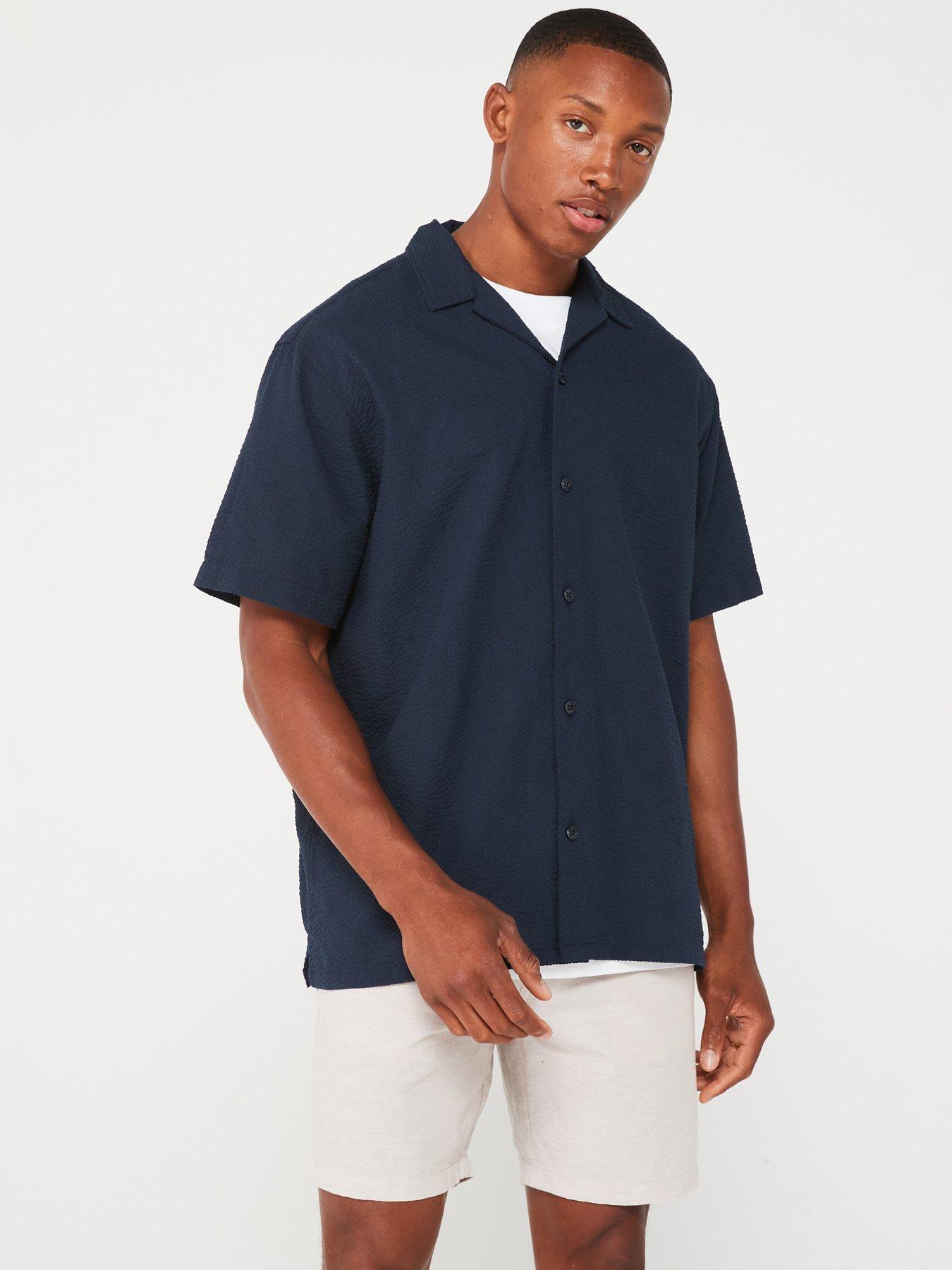 jack-jones-jack-amp-jones-short-sleeve-seersucker-relaxed-fit-shirt-navy