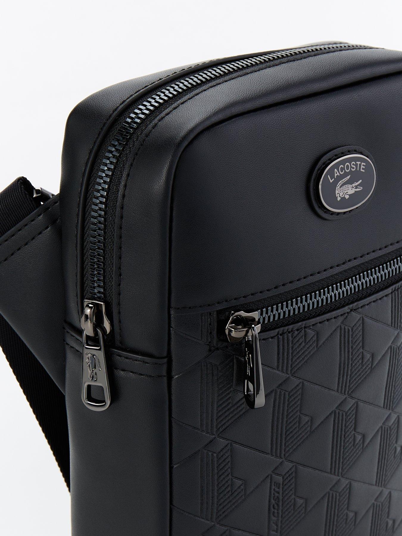 Lacoste Monogram Vertical Crossbody Bag Black