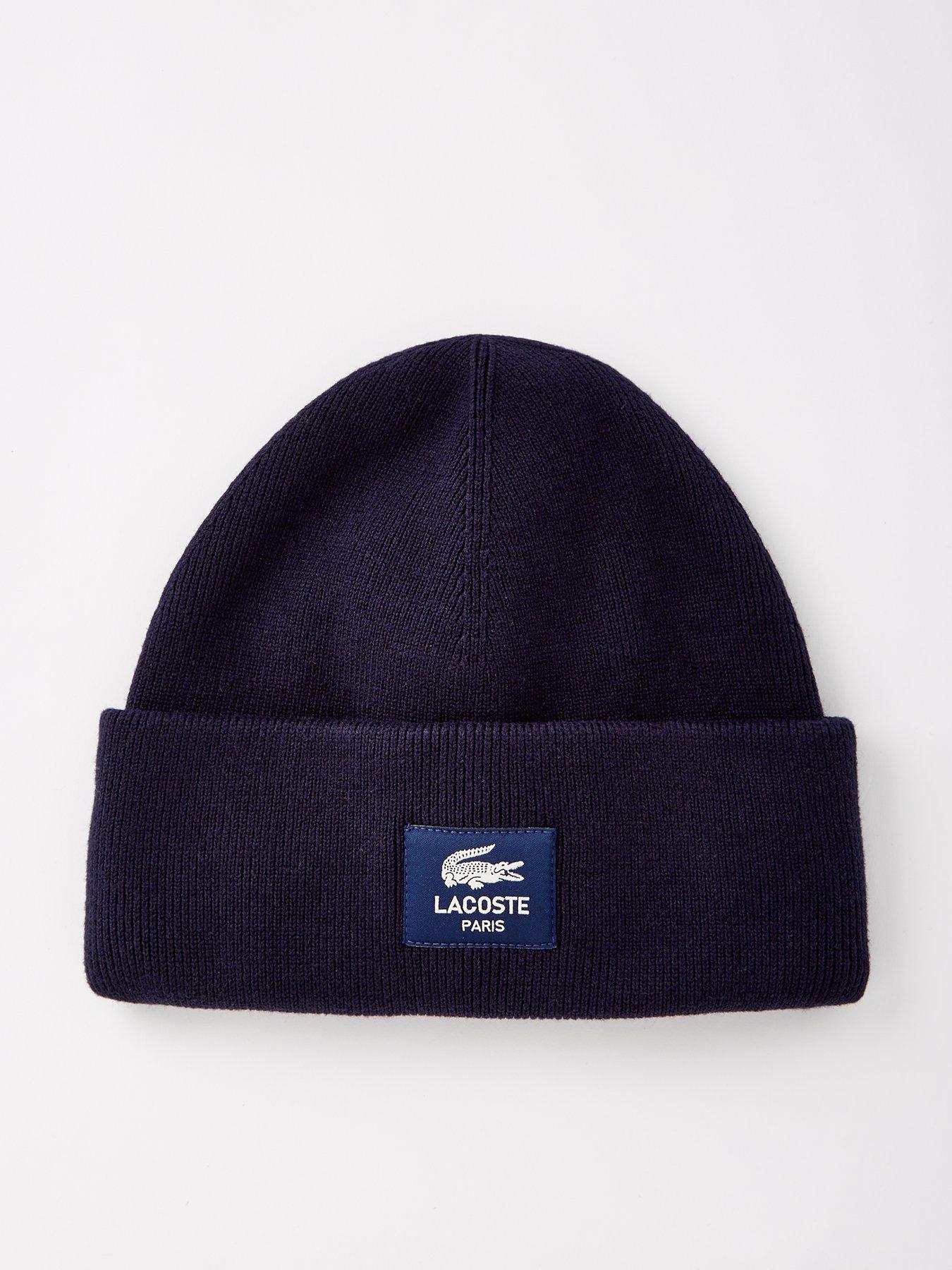 lacoste-lacoste-double-sided-cotton-blend-badge-beanie-hat-navy