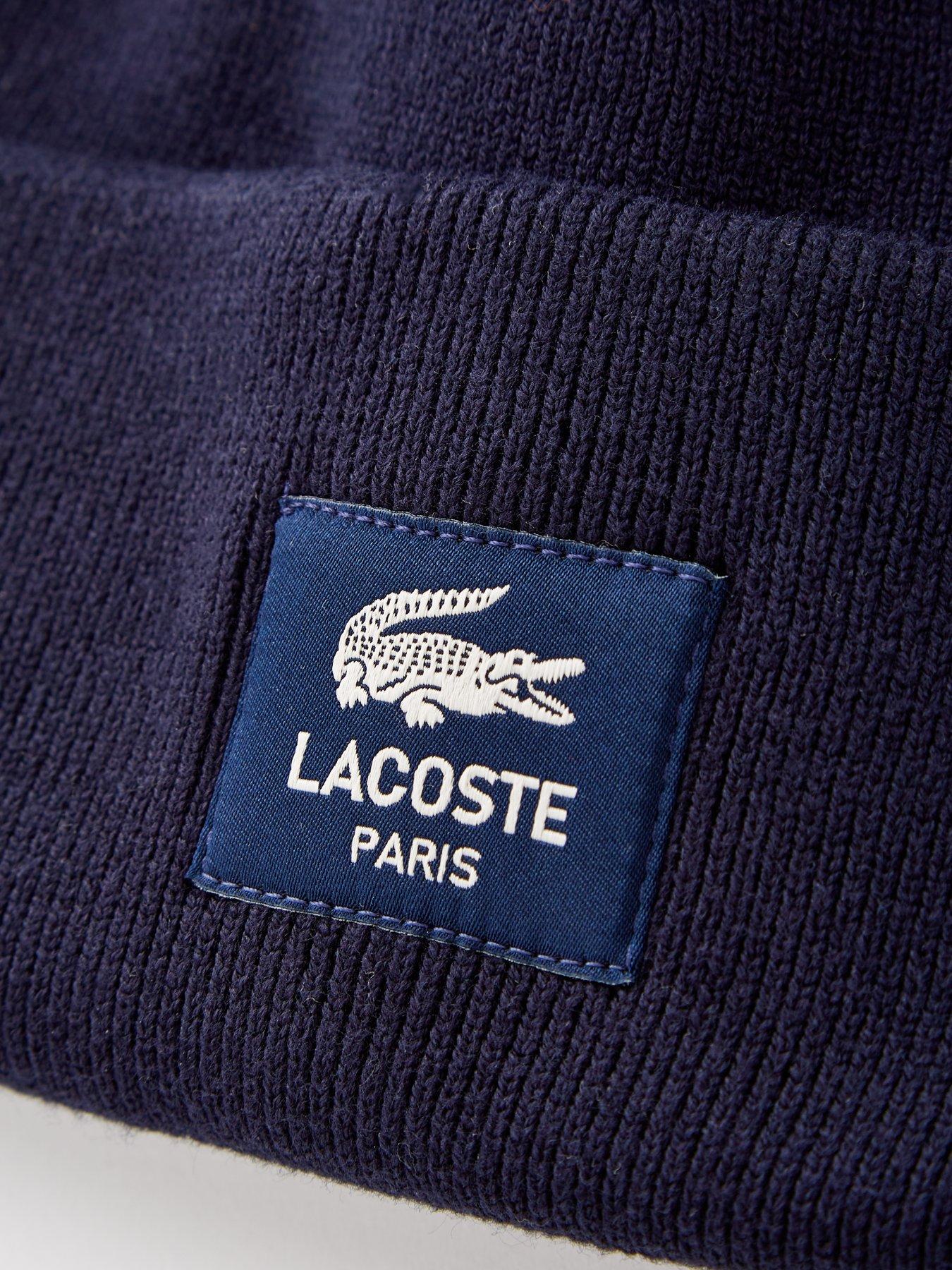 lacoste-lacoste-double-sided-cotton-blend-badge-beanie-hat-navyoutfit