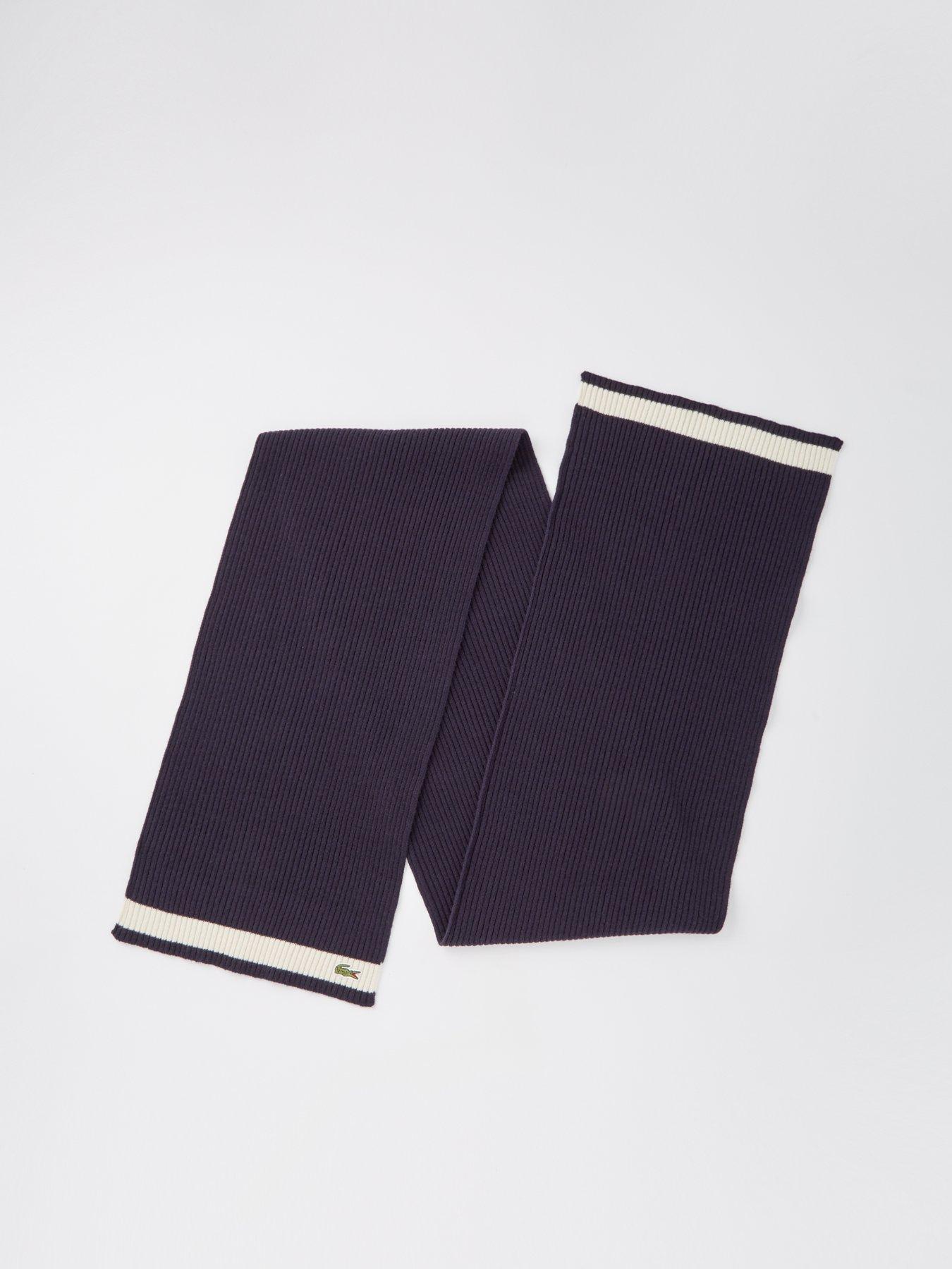 lacoste-lacoste-ribbed-wool-scarf-dark-blueoutfit