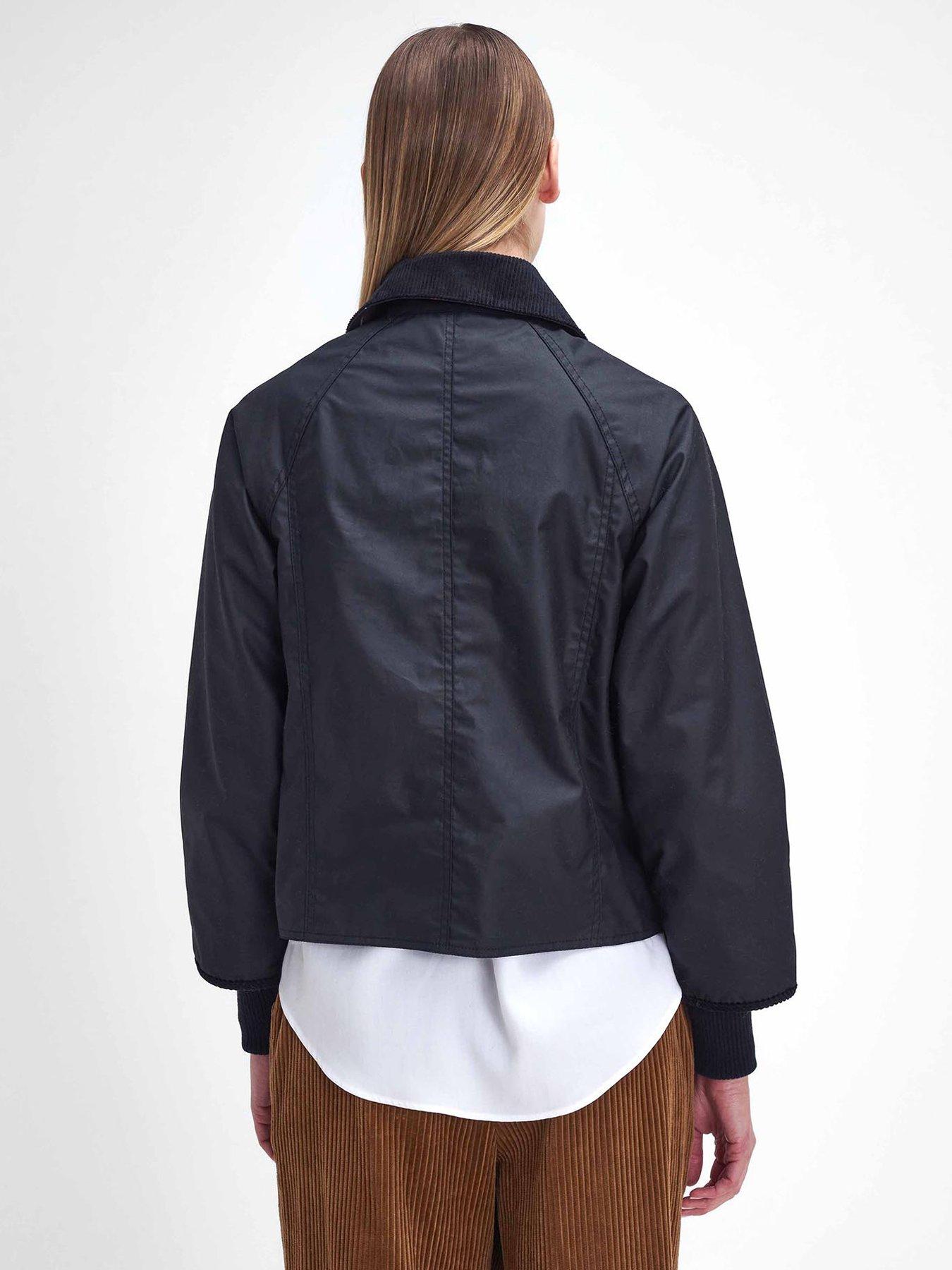 barbour-cropped-beadnell-wax-jacket-blackstillFront