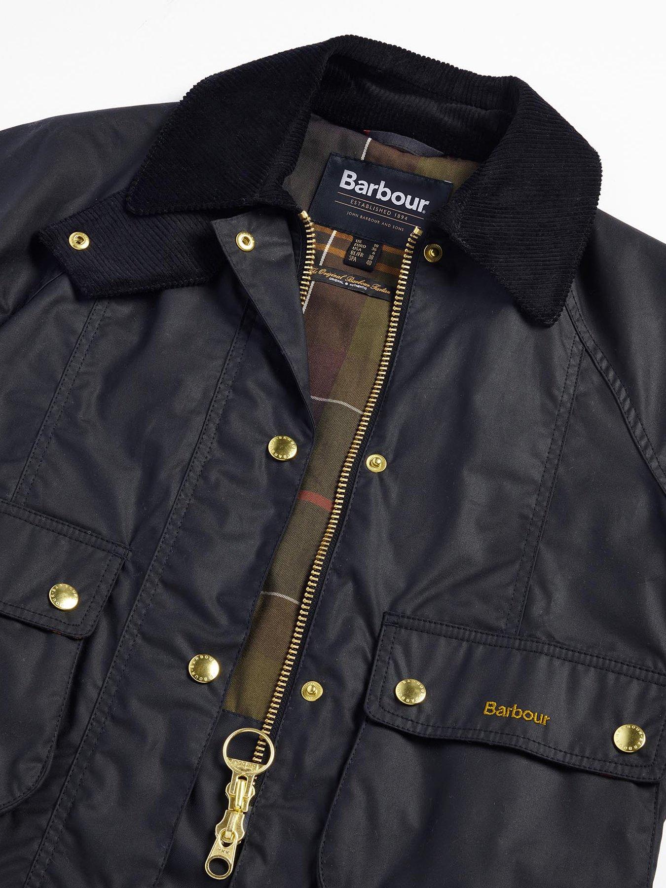 barbour-cropped-beadnell-wax-jacket-blackdetail