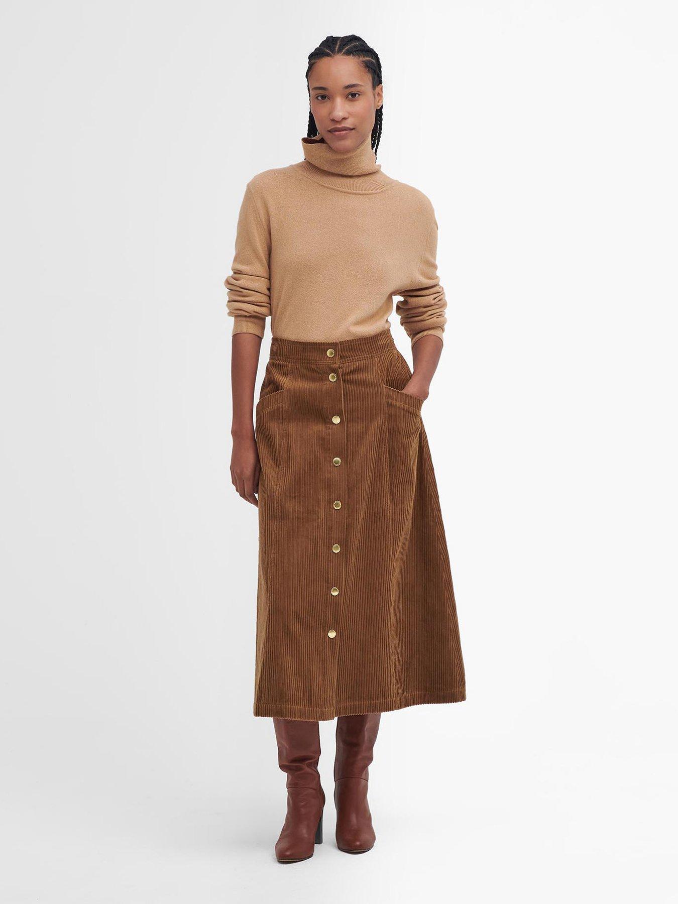 barbour-samara-midi-skirt-brown