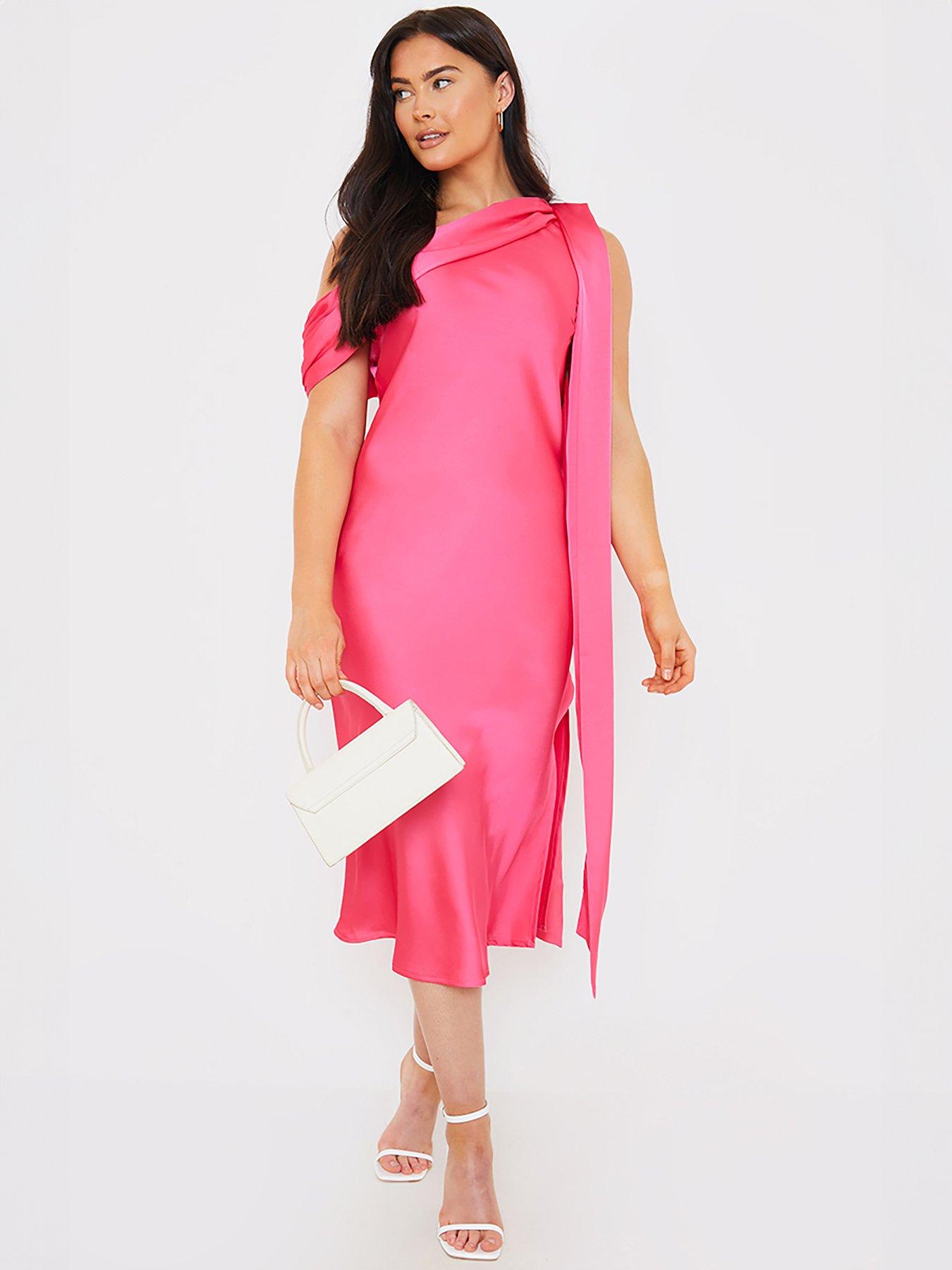 in-the-style-satin-asymmetric-draped-neck-midi-dress-pinkstillFront