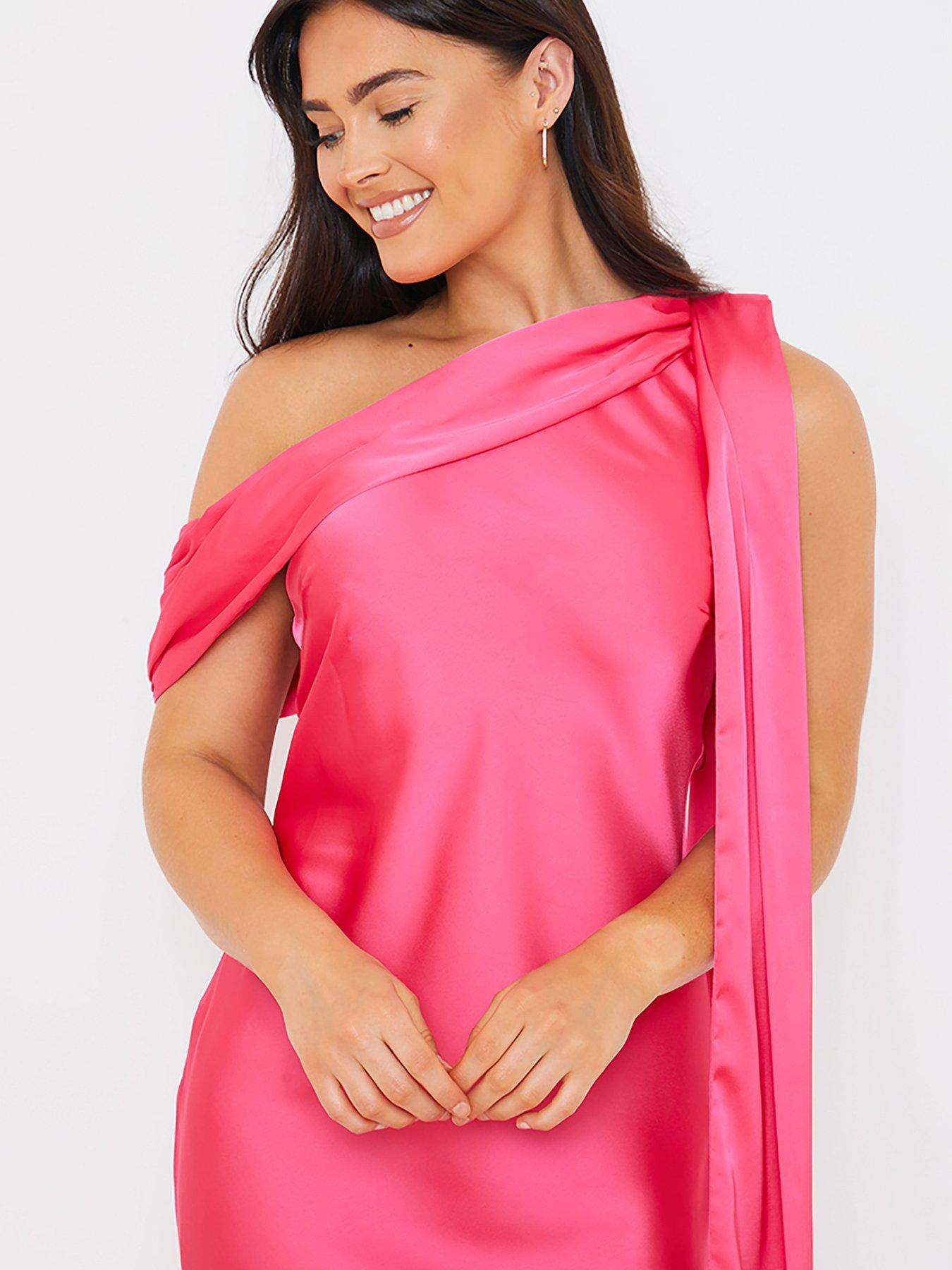 in-the-style-satin-asymmetric-draped-neck-midi-dress-pinkback