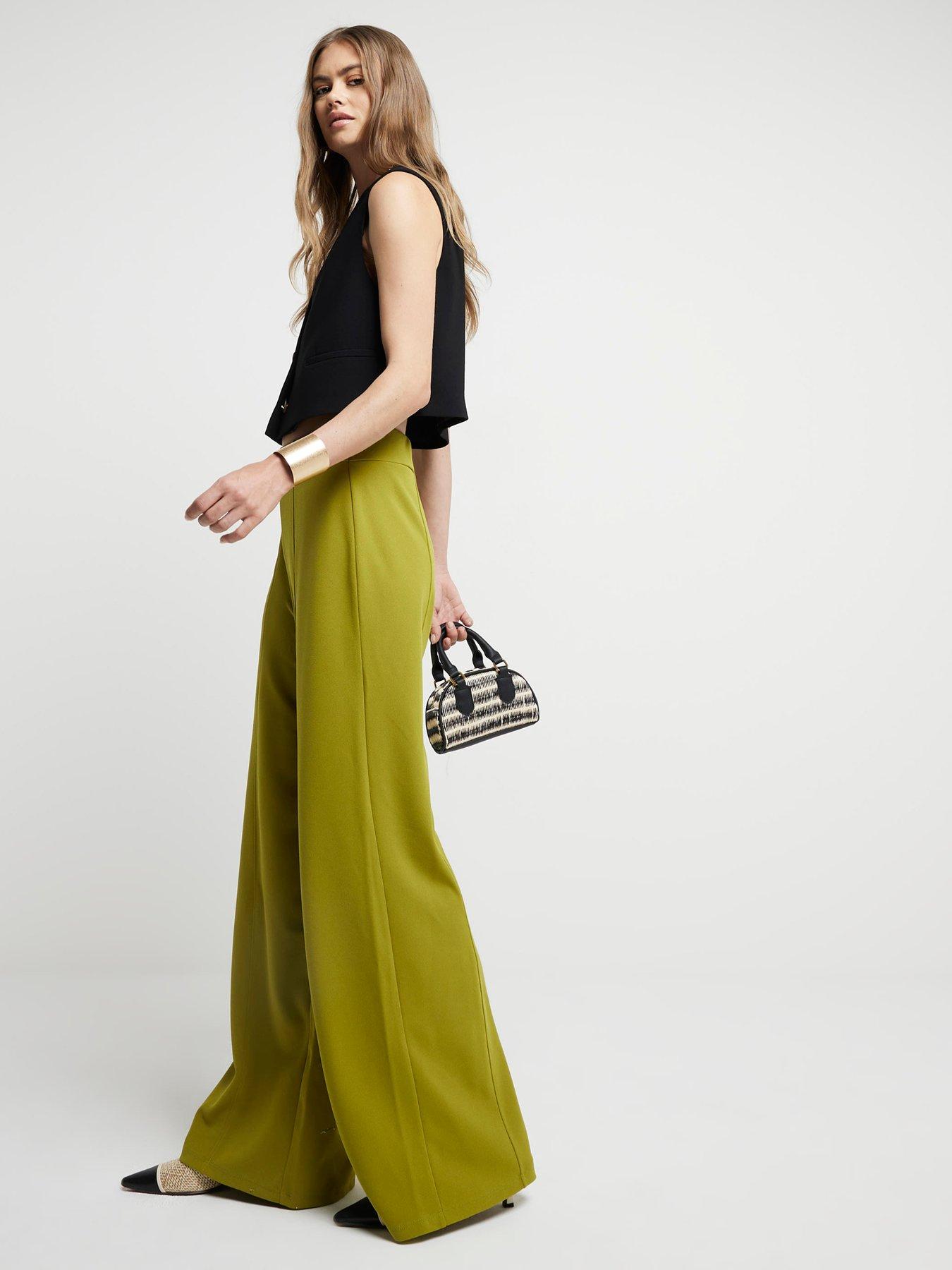 river-island-smart-wide-leg-trousers-greenstillFront