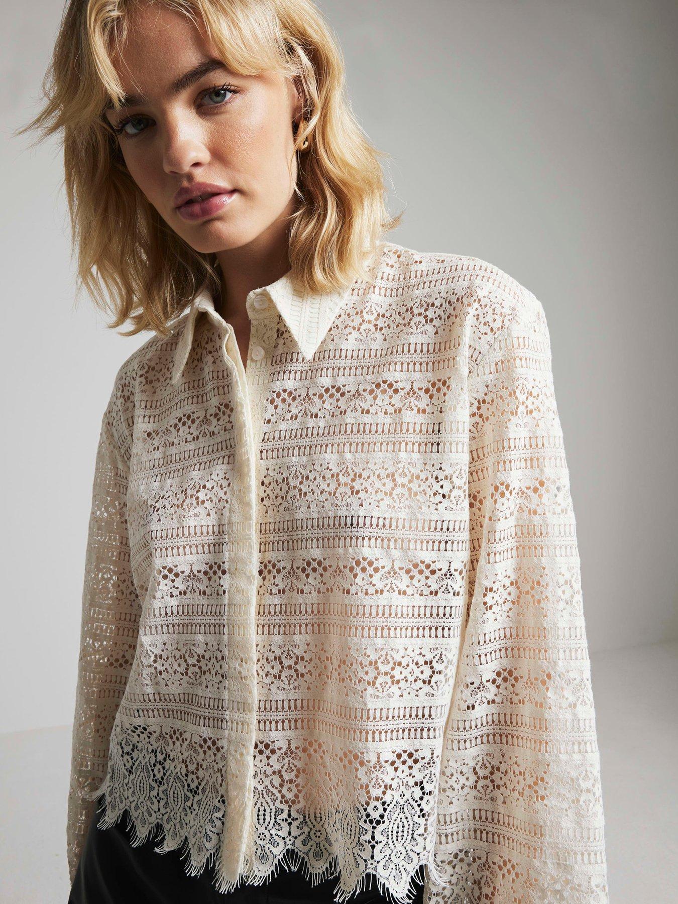 river-island-lace-cropped-shirt-creamoutfit