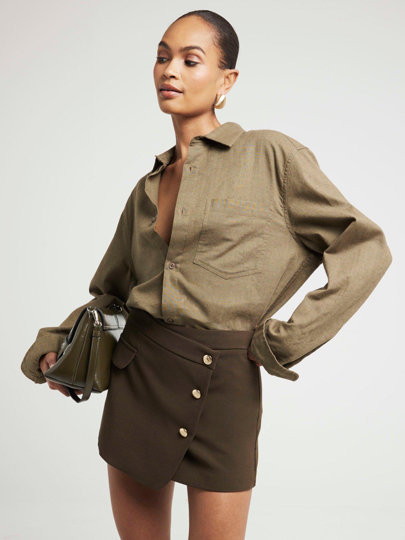 river-island-asymmetric-tailored-skort-khaki