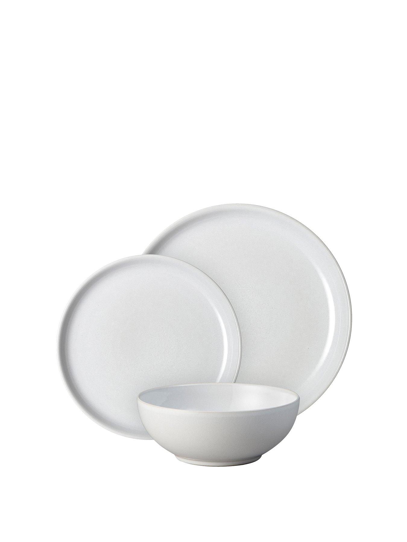 Image 2 of 7 of Denby Elements 12-Piece Coupe Dinner Set in Stone White