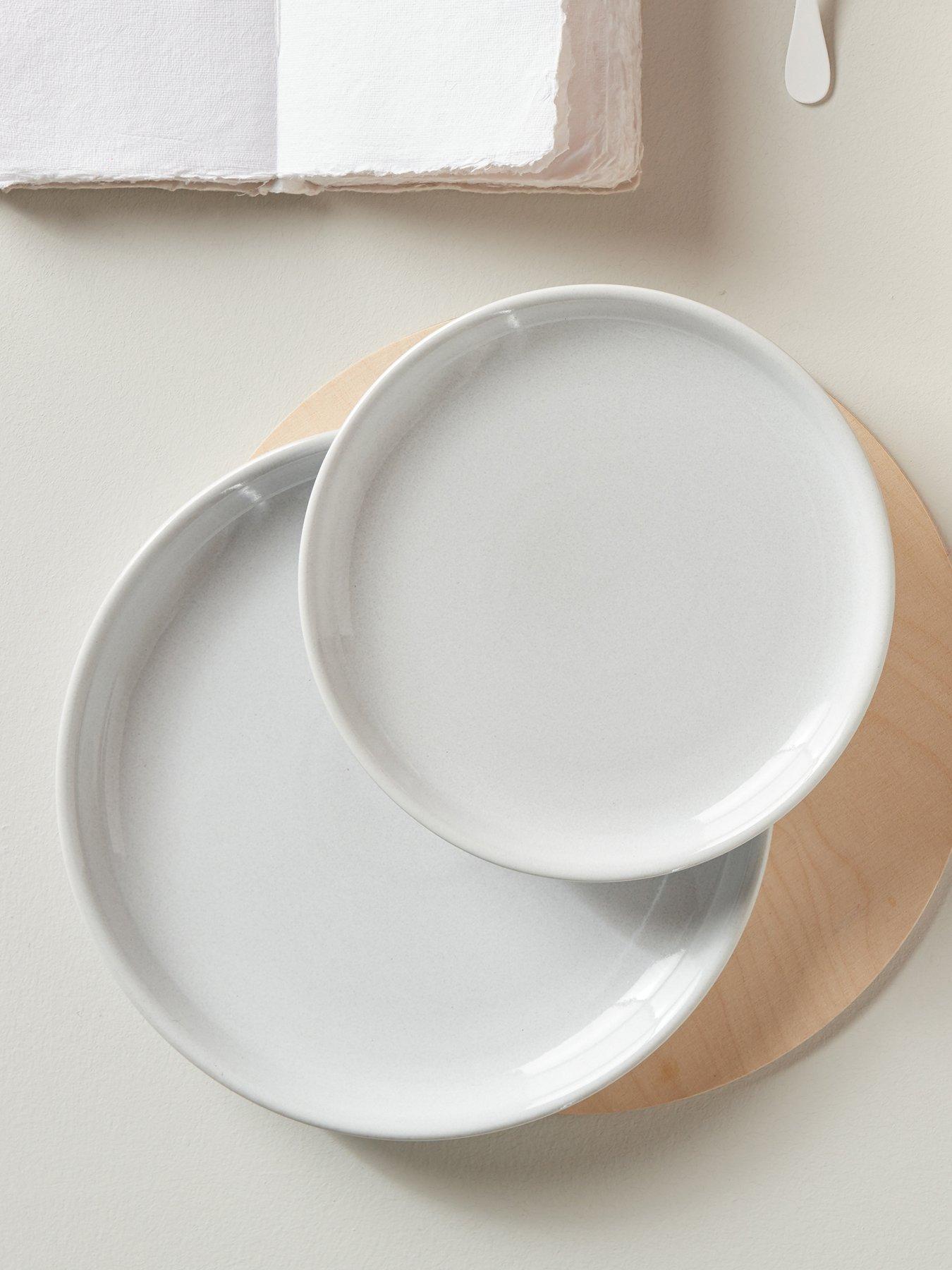 Image 1 of 5 of Denby Elements Set of 4 Coupe Dinner Plates in Stone White