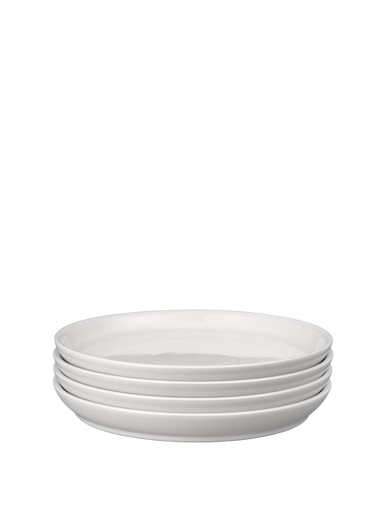 Image 2 of 5 of Denby Elements Set of 4 Coupe Dinner Plates in Stone White