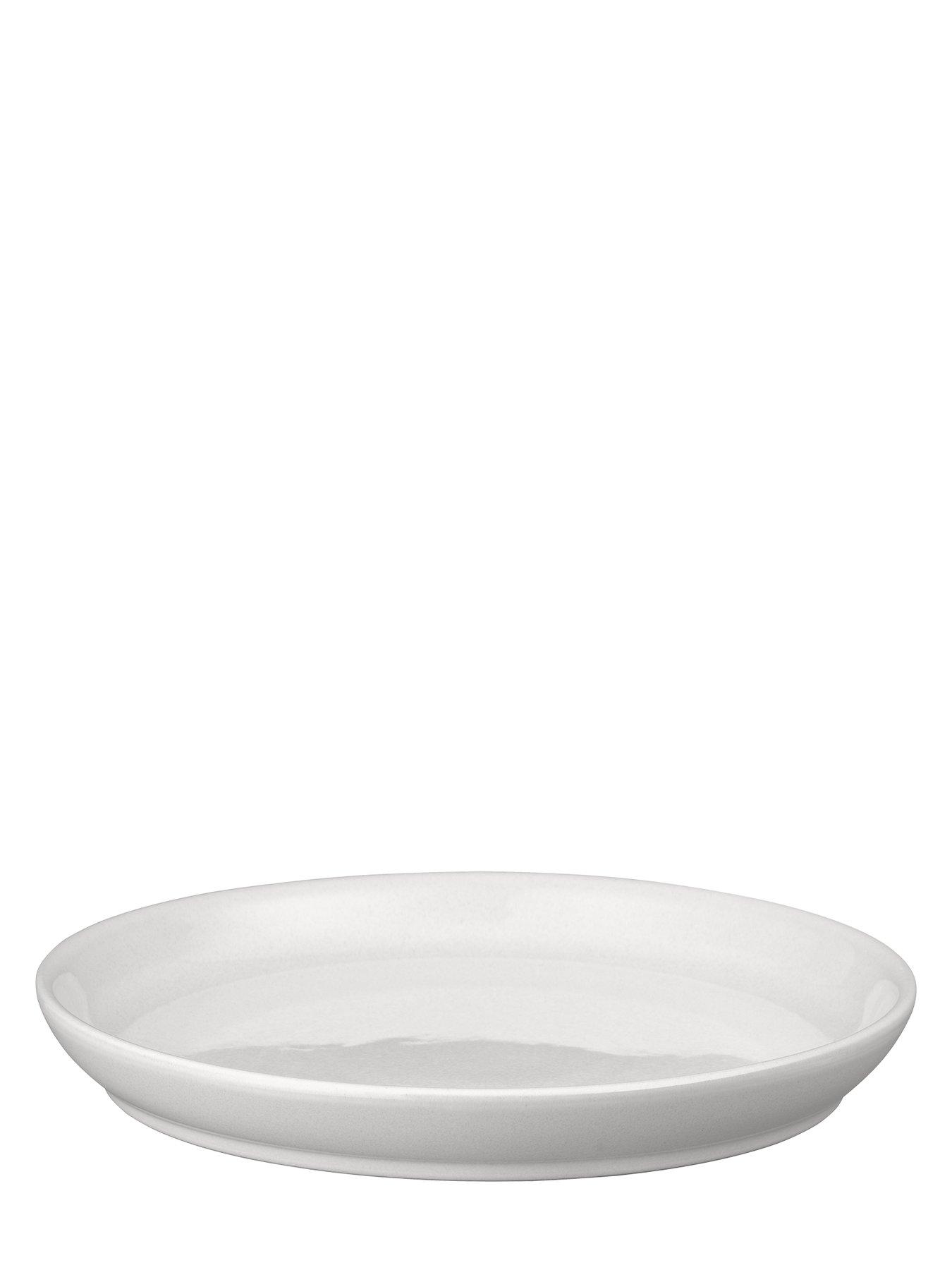 Image 4 of 5 of Denby Elements Set of 4 Coupe Dinner Plates in Stone White