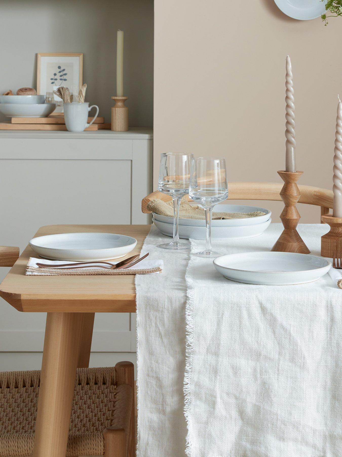 Image 5 of 5 of Denby Elements Set of 4 Coupe Dinner Plates in Stone White