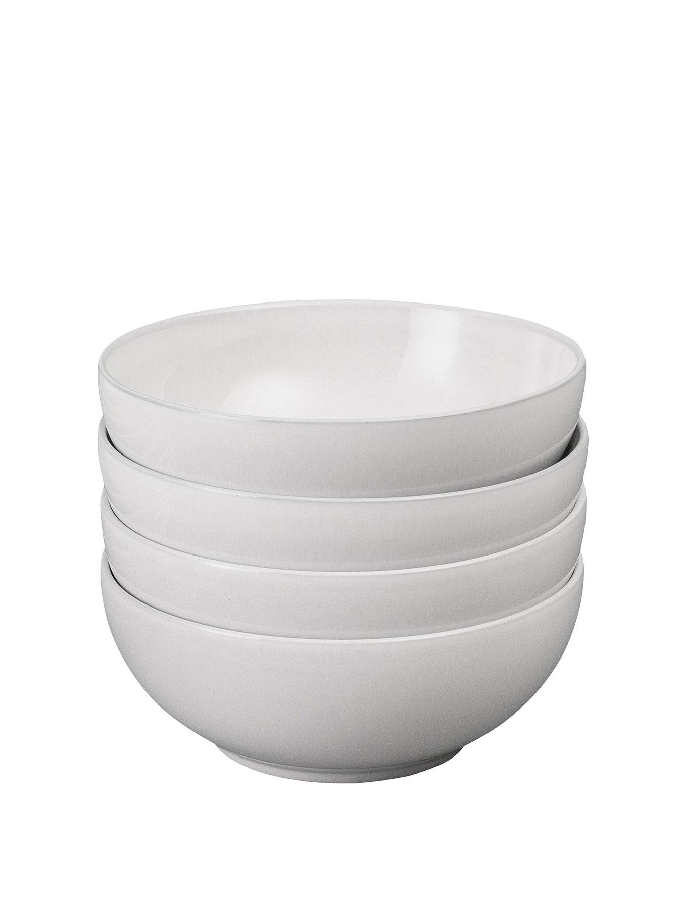 Image 2 of 5 of Denby Elements 4-Piece Cereal Bowl Set in Stone White