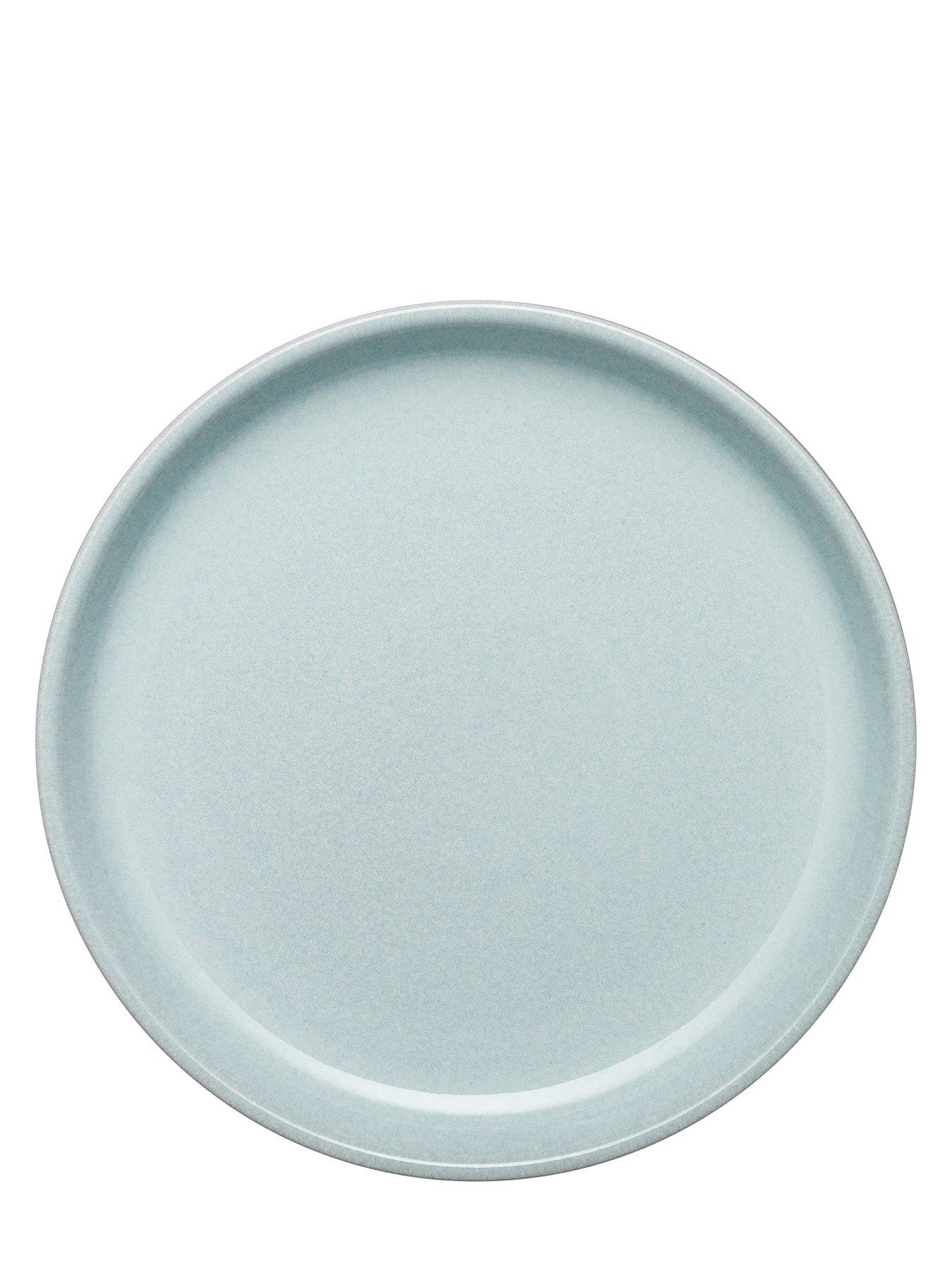 Image 3 of 6 of Denby Elements Set of 4 Medium Coupe Plates in Jade Light Green