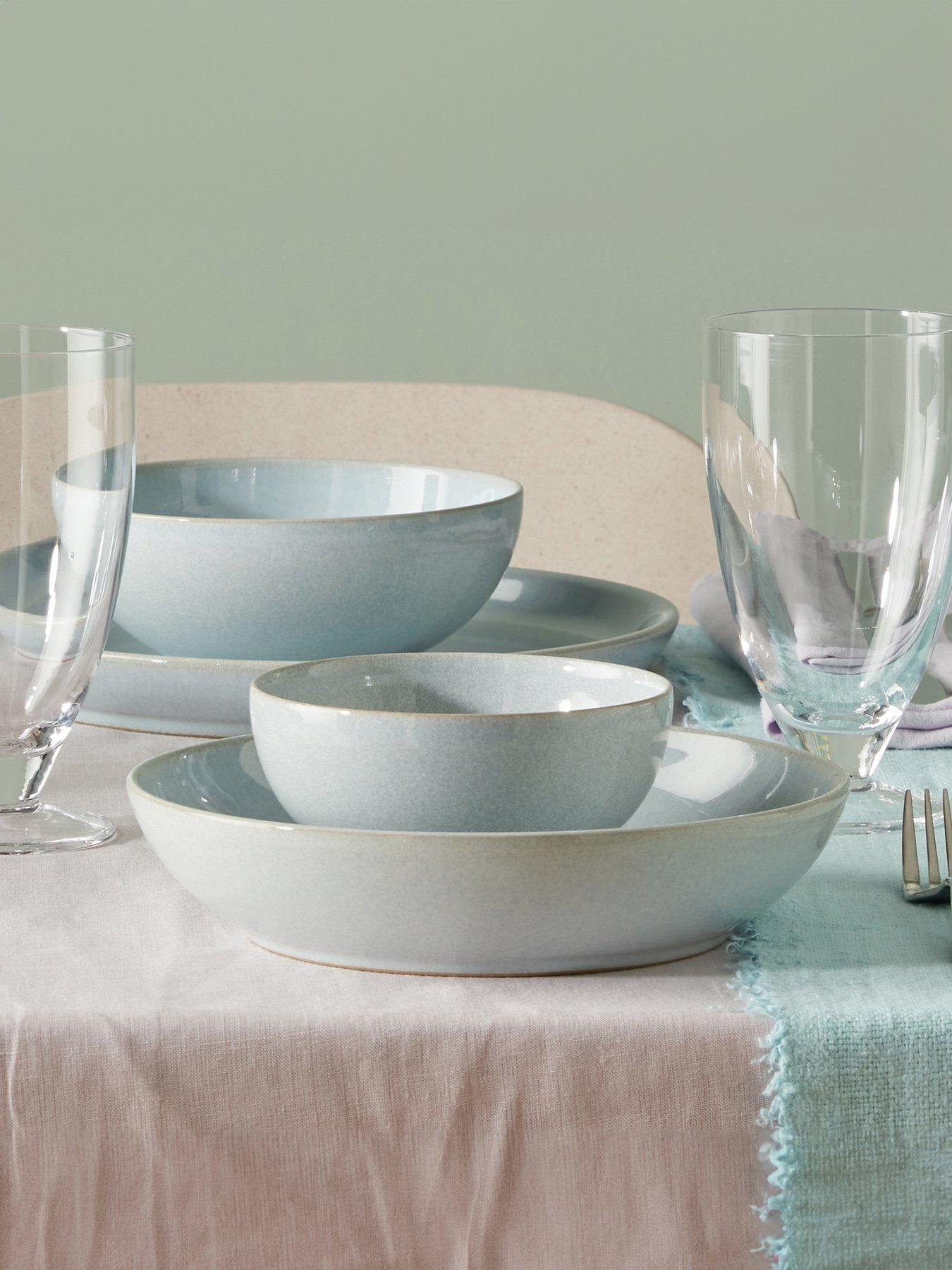 Denby Elements 4-Piece Pasta Bowl Set in Light Jade Green