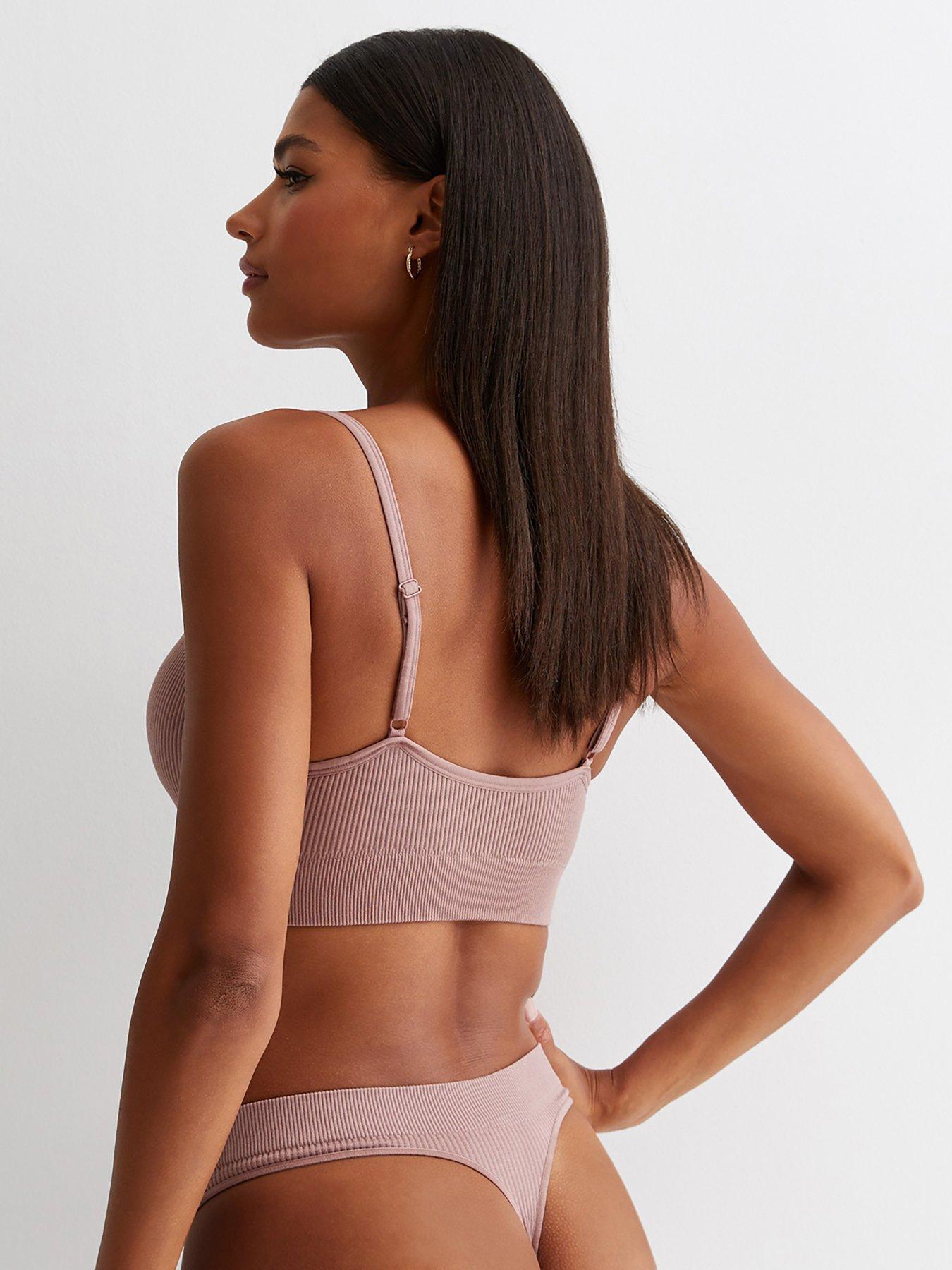 new-look-deep-pink-ribbed-seamless-thongstillFront