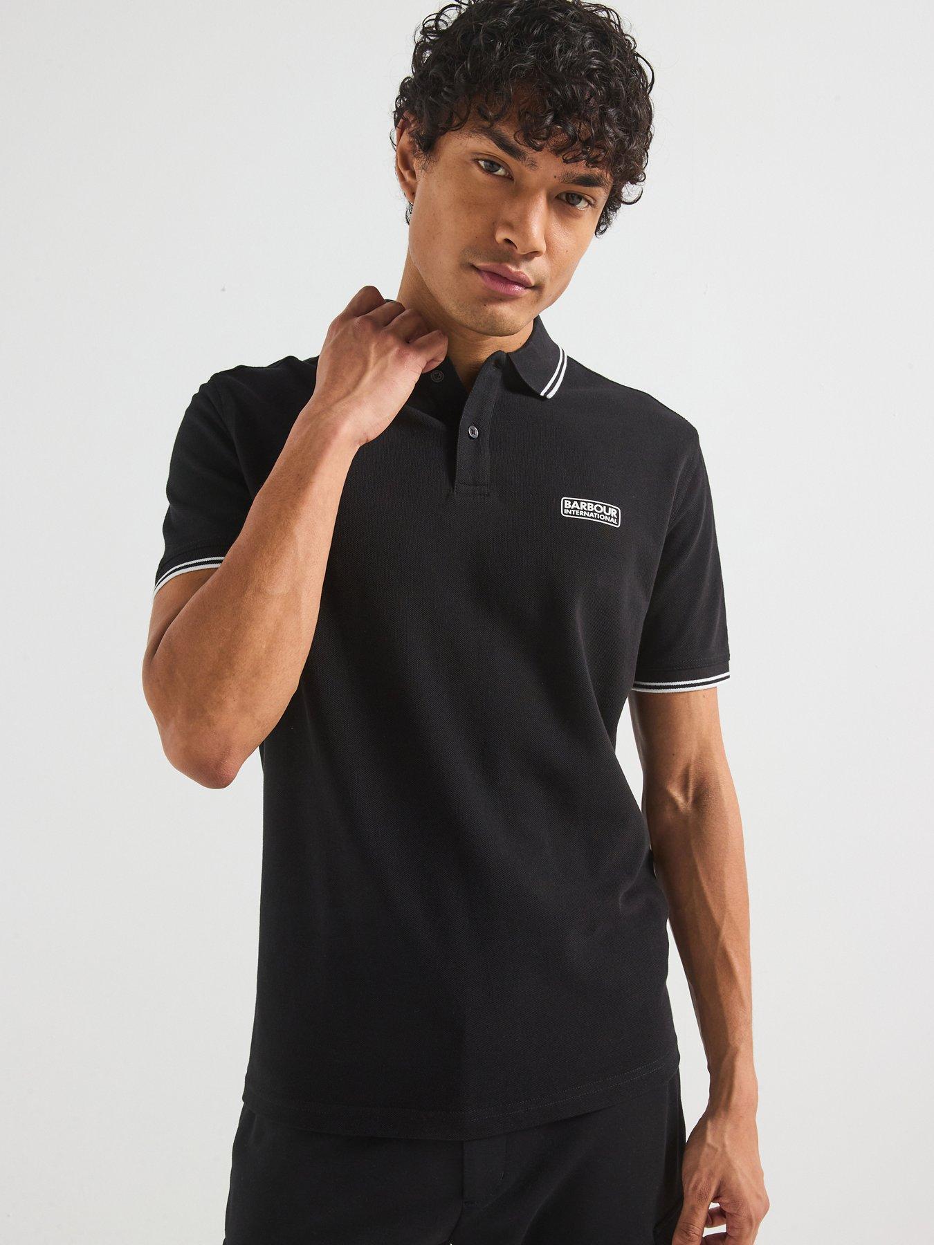 Barbour International Evan Tipped Short Sleeve Polo Shirt - Black