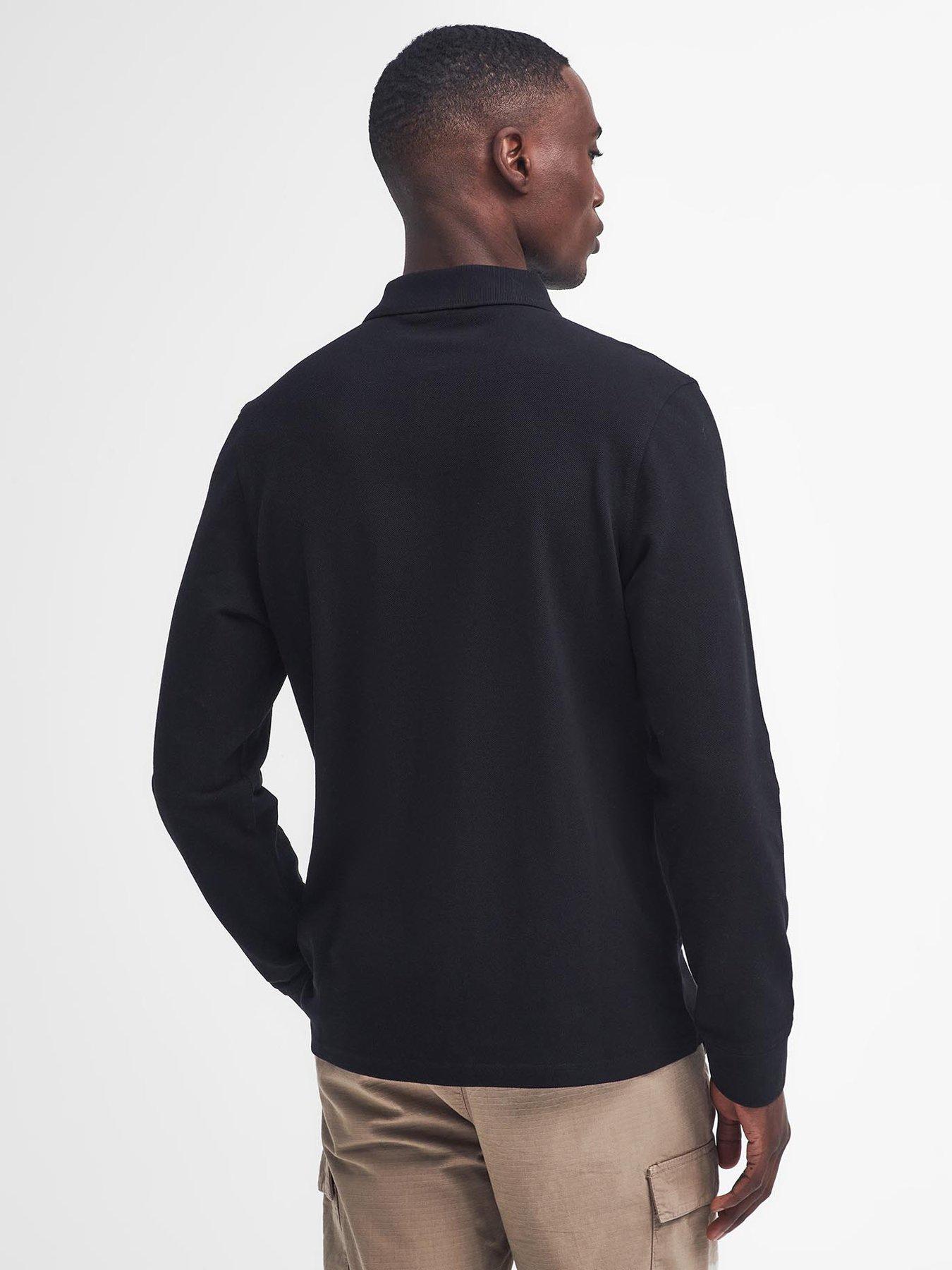 Image 2 of 6 of Barbour International Essential Long Sleeve Polo Shirt - Black