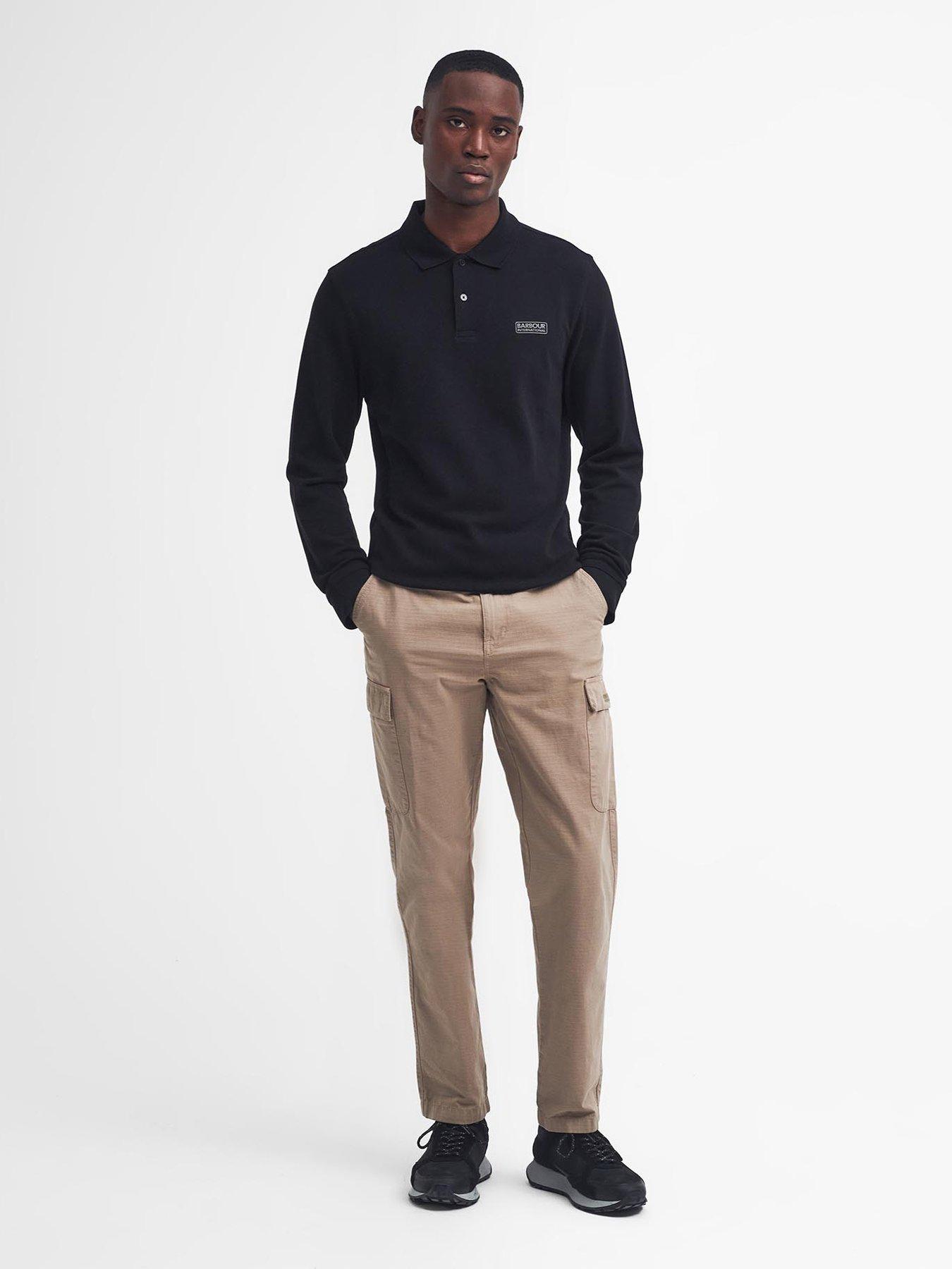 Image 3 of 6 of Barbour International Essential Long Sleeve Polo Shirt - Black