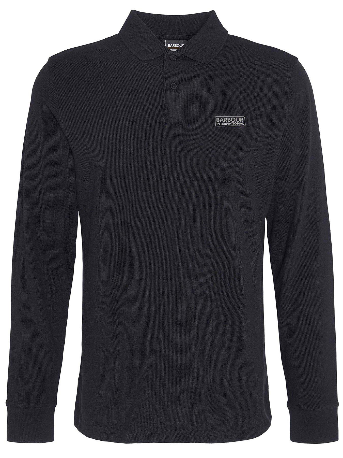Image 6 of 6 of Barbour International Essential Long Sleeve Polo Shirt - Black
