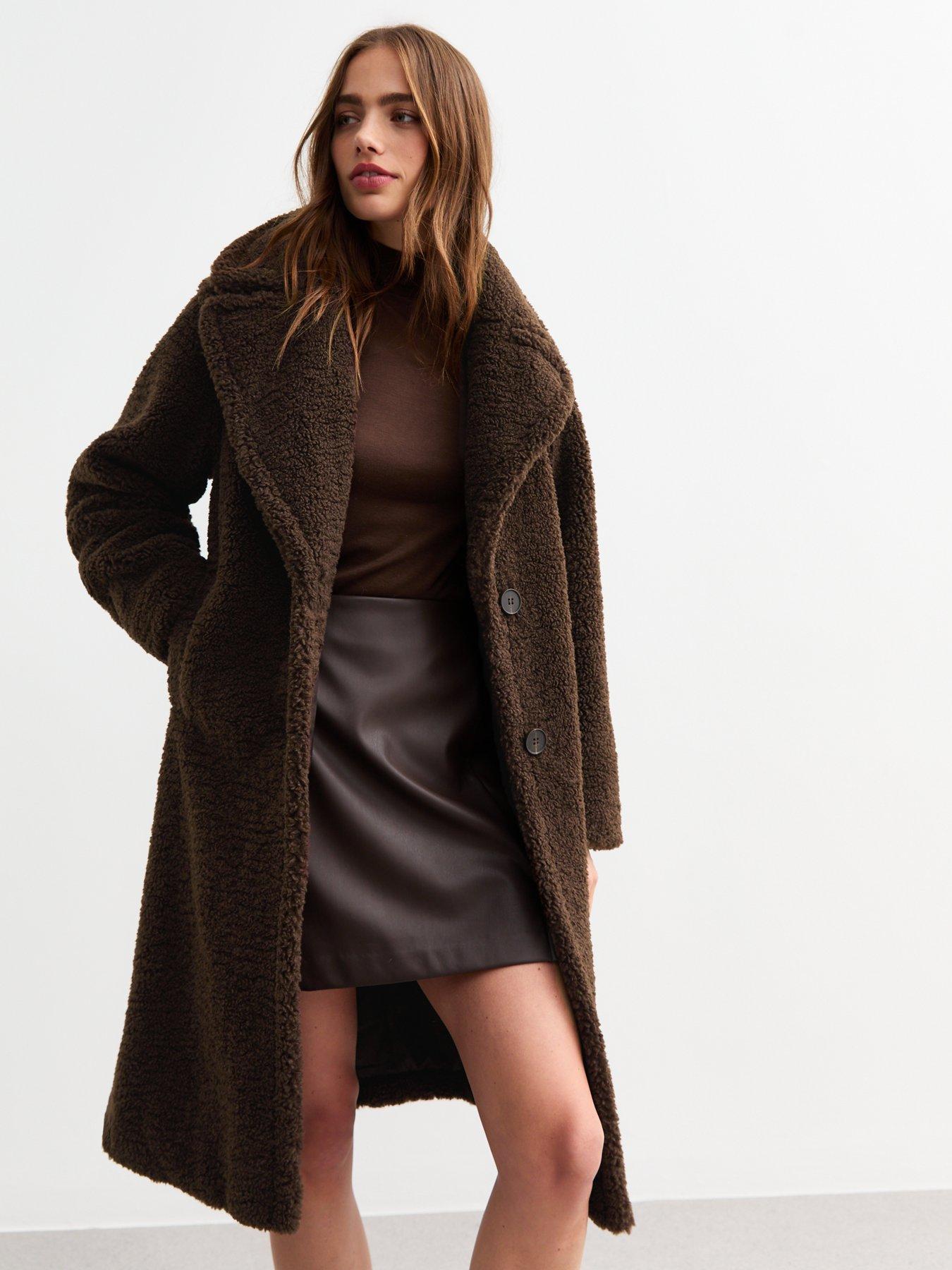 new-look-brown-borg-longline-coat