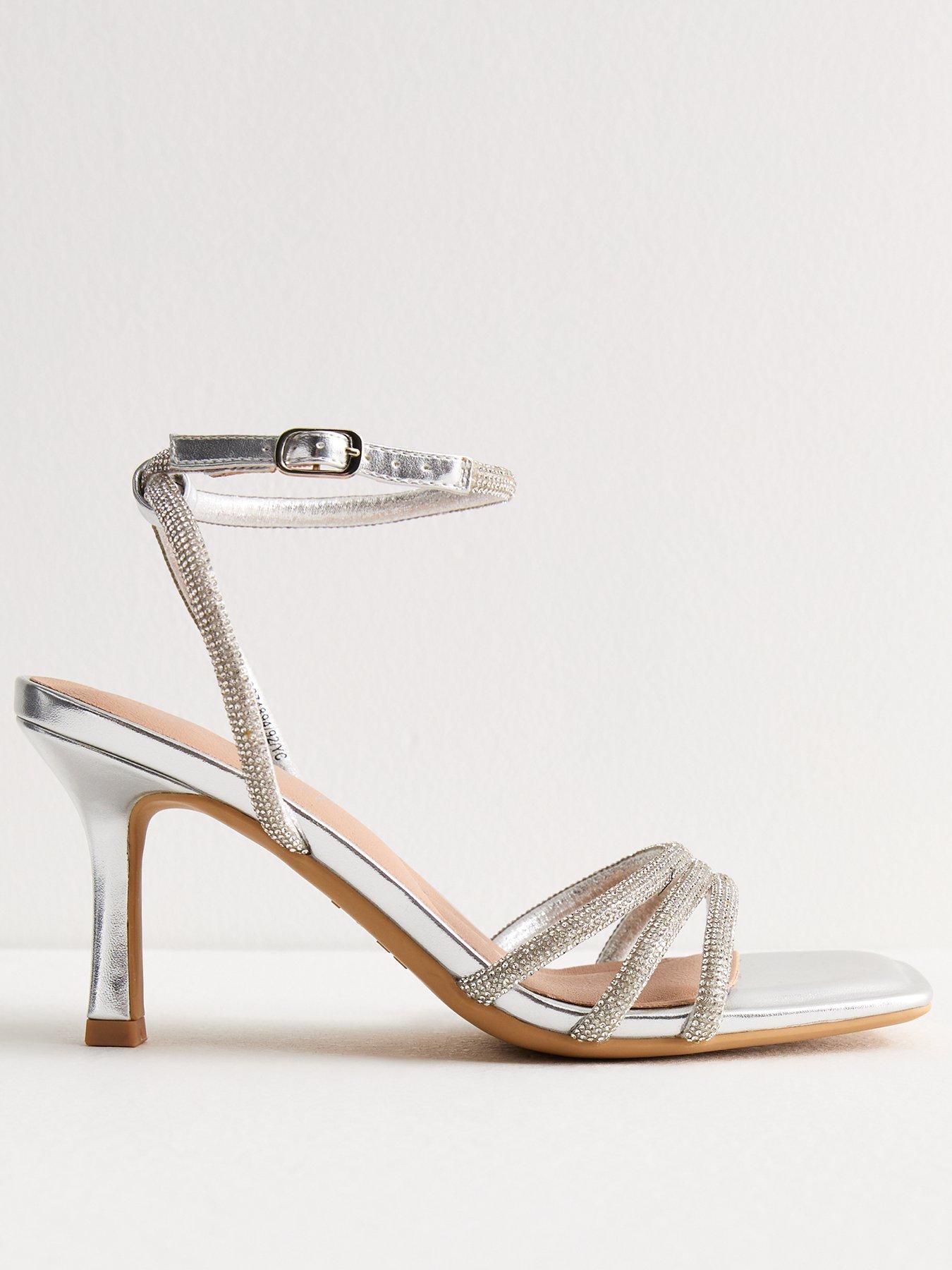 New Look Silver Diamanté-embellished Stiletto Sandals