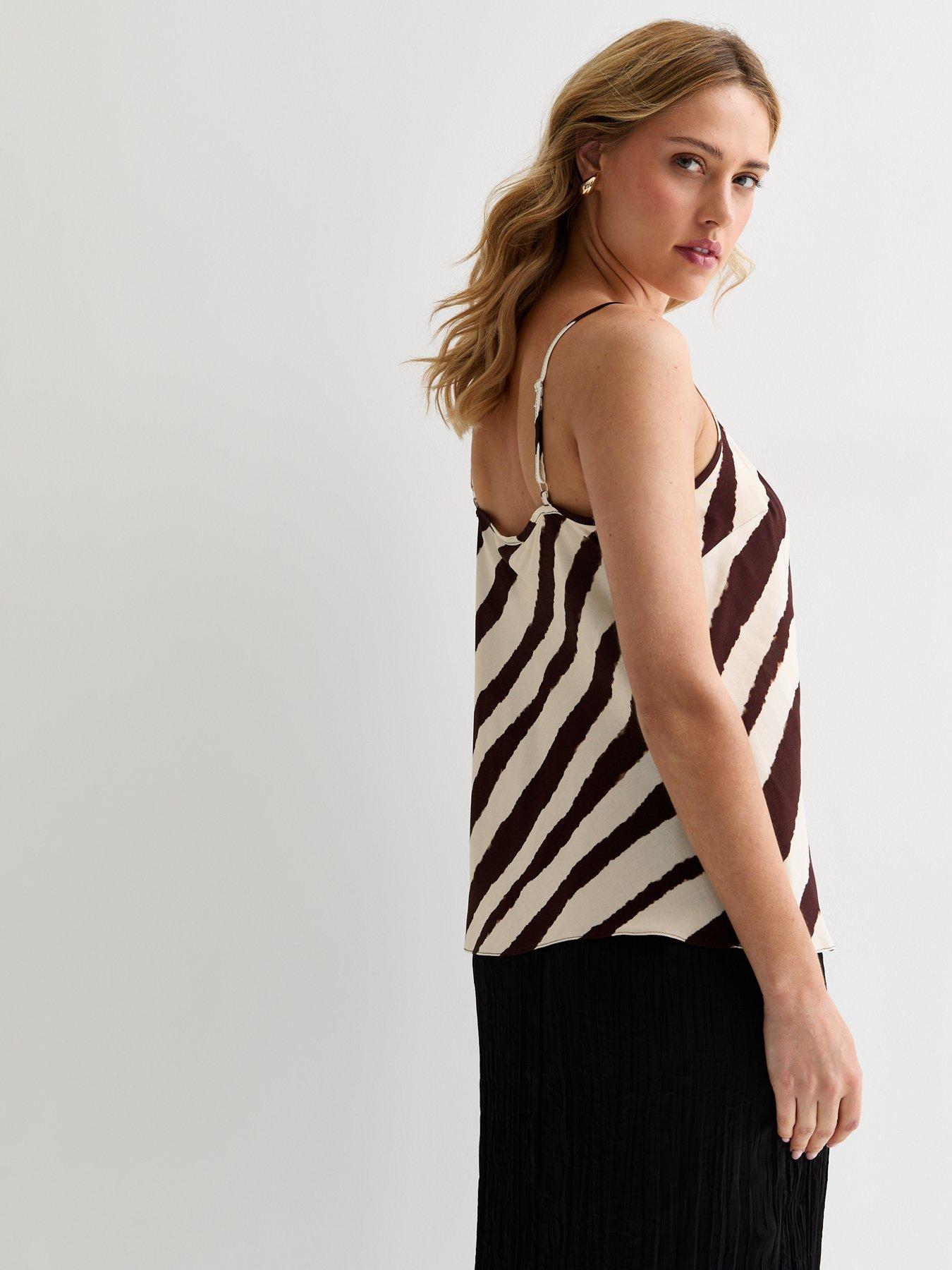 new-look-white-stripe-print-cami-topstillFront